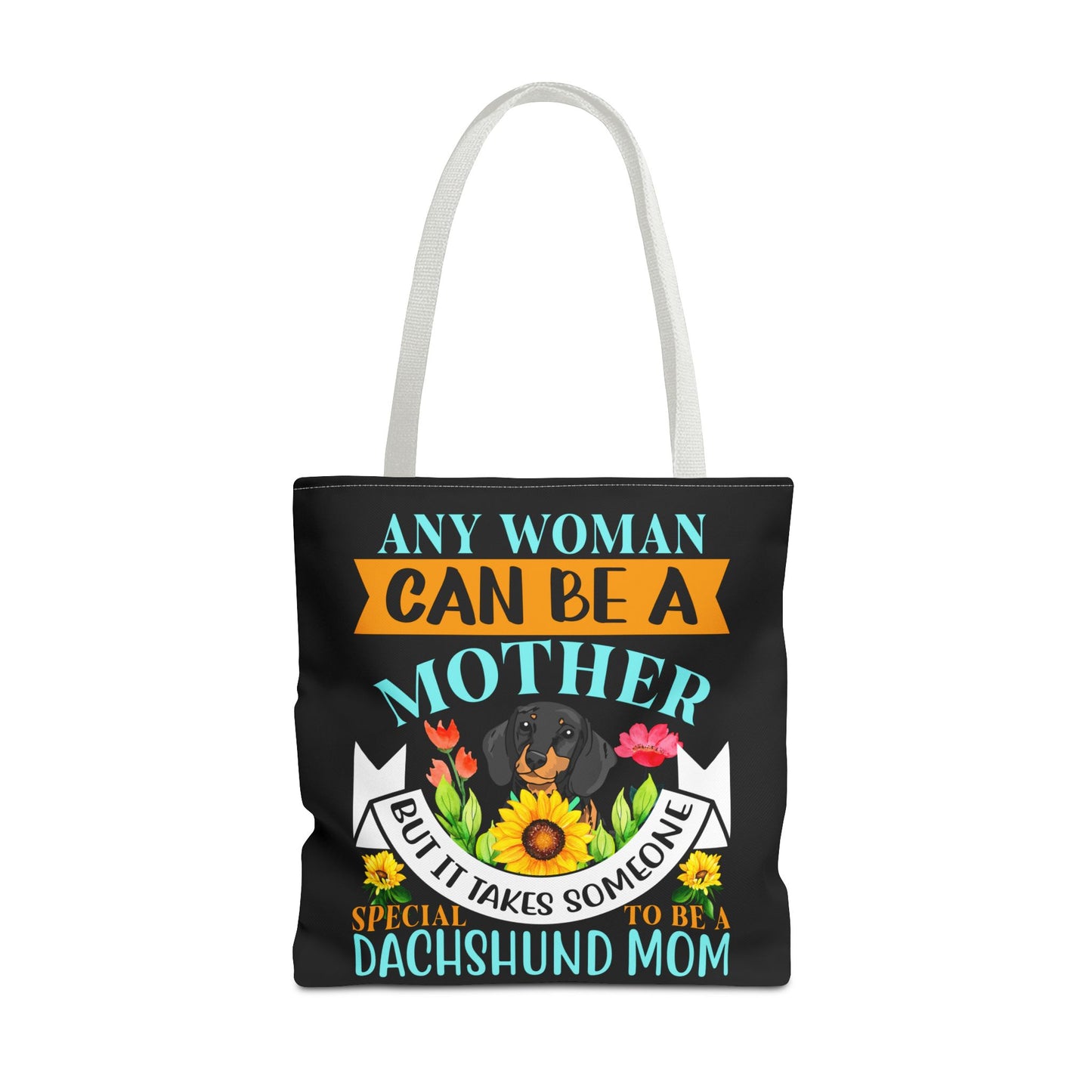 Mom Dachshund Puppy Tote Bag Bright and Cheerful Weiner Doxie