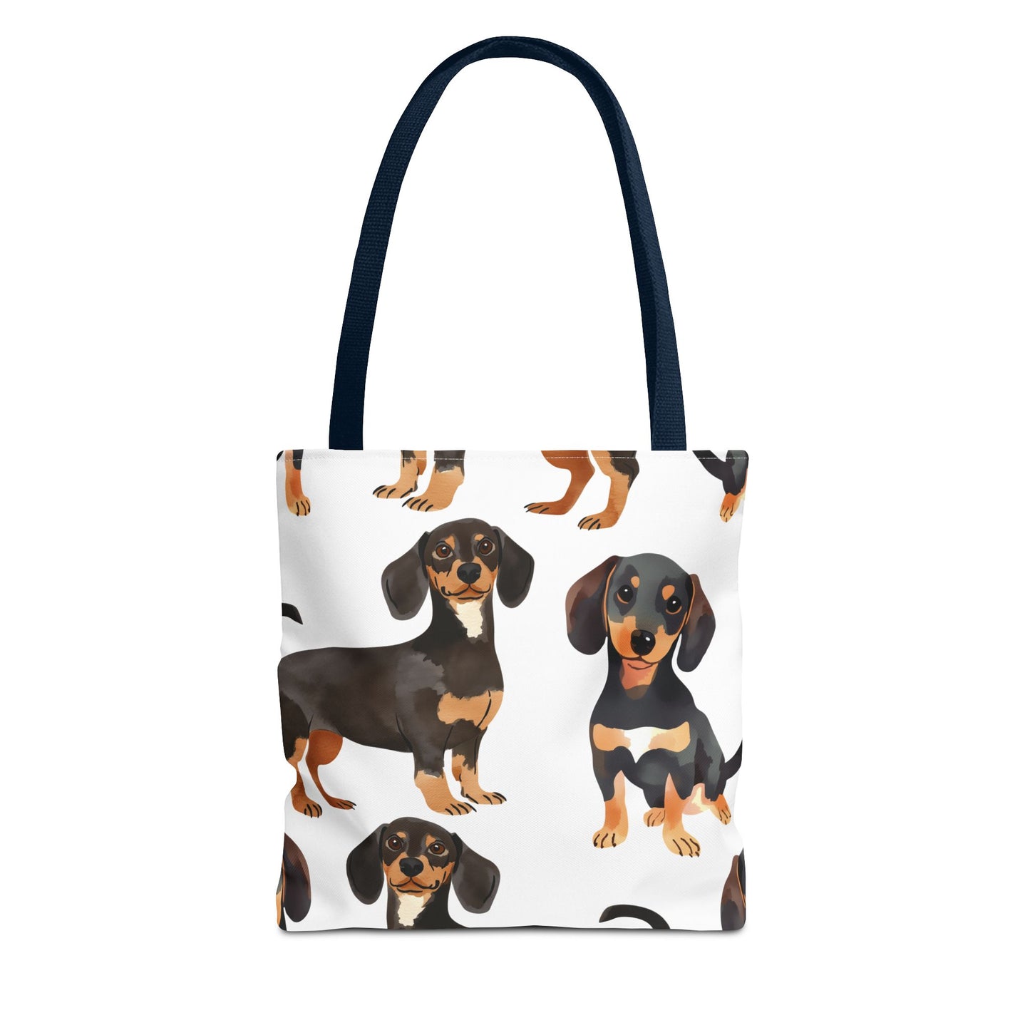 Black and Tan Dachshund Puppy Tote Bag Bright and Cheerful Weiner Doxie Patterned