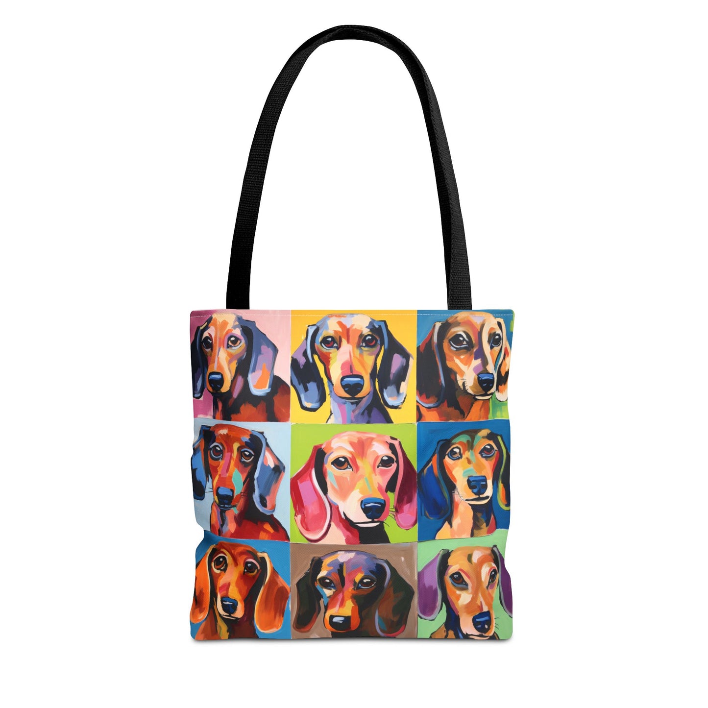 Colorful Dachshund Tote Bag Bright and Cheerful Brown Dapple Weiner