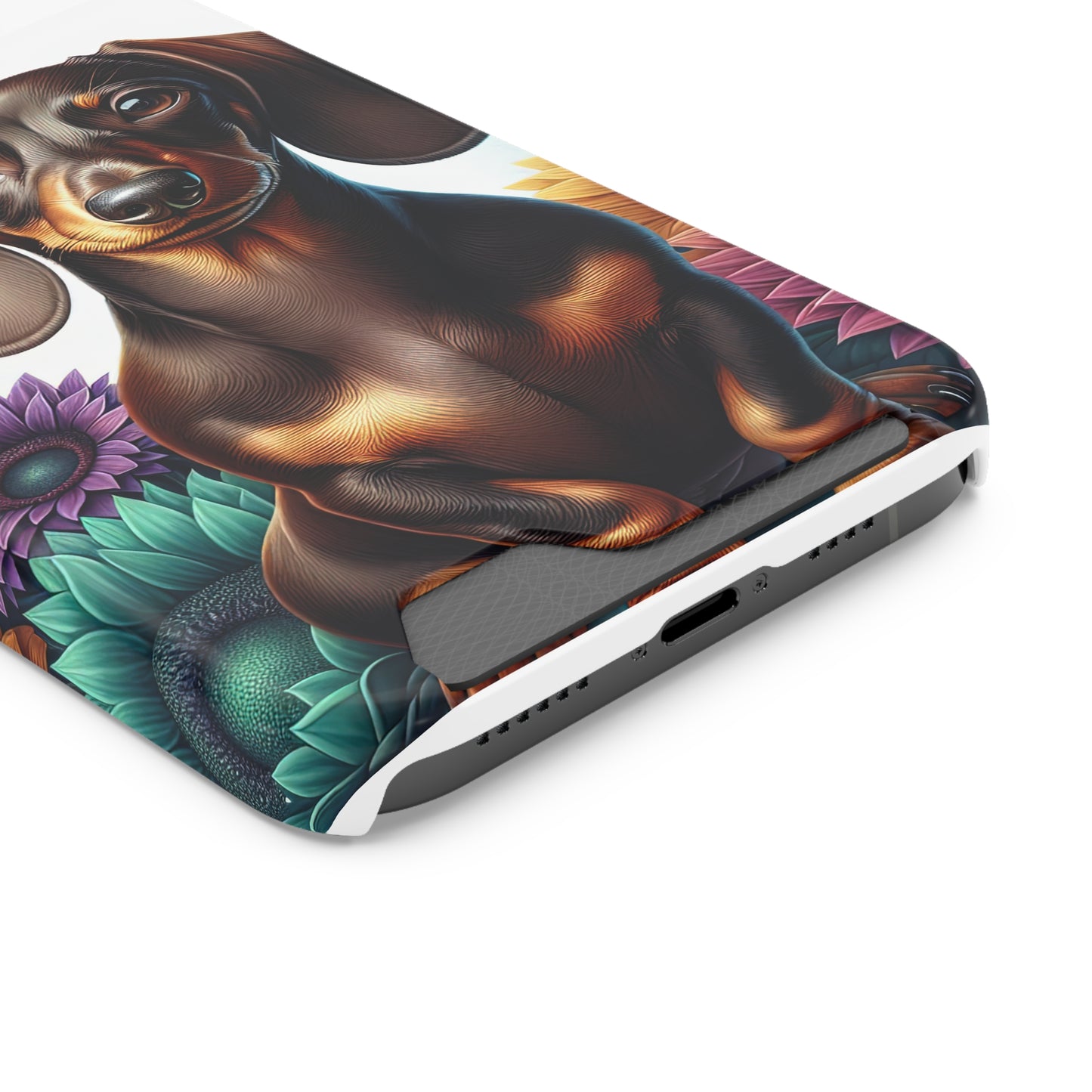 Dachshund Phone Case, Trendy Wallet Case for Dog Lovers, Cute Card Holder Cover, Animal Print Accessory, Slim Protective
