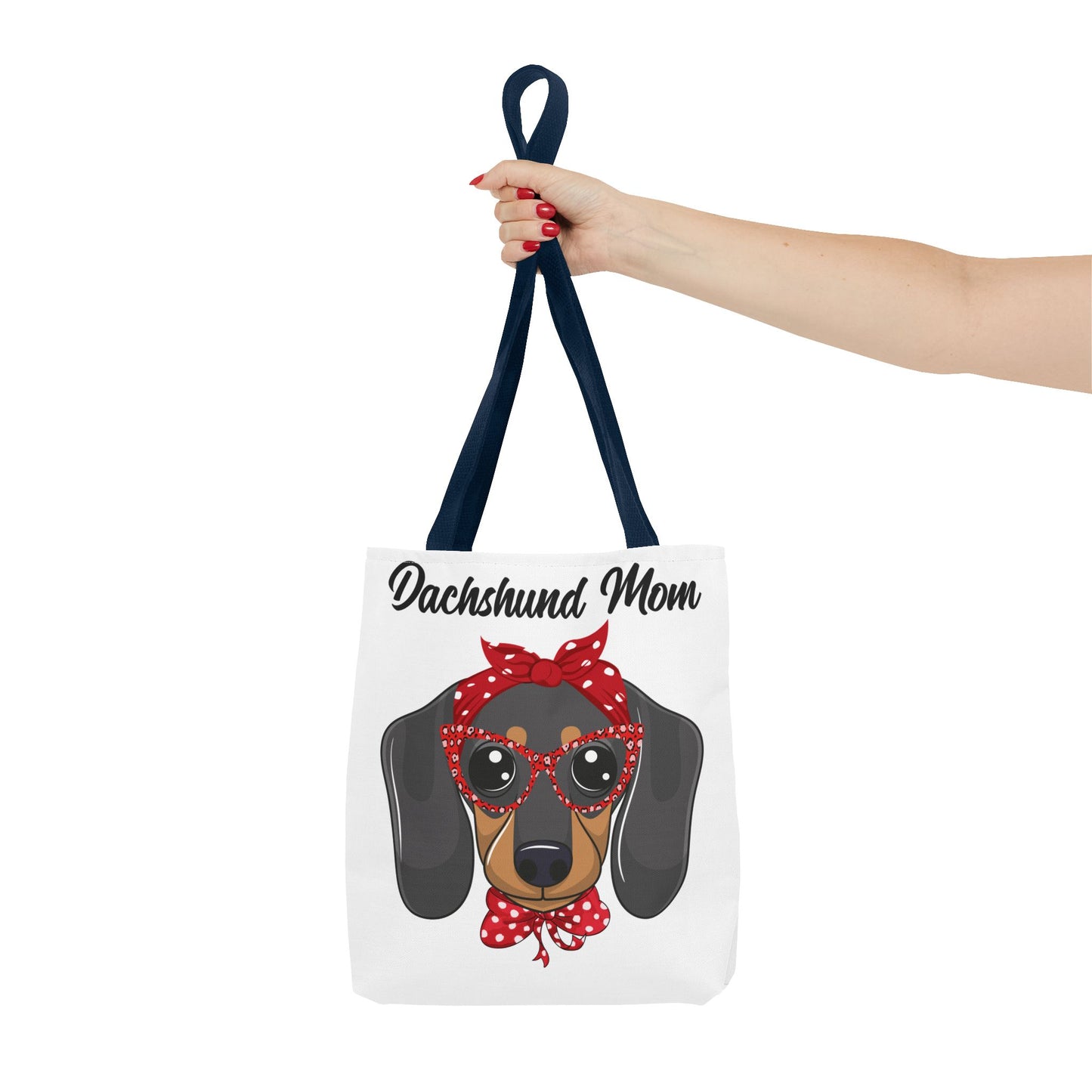 Retro Mom Black and Tan Dachshund Puppy Tote Bag Bright and Cheerful Weiner Doxie