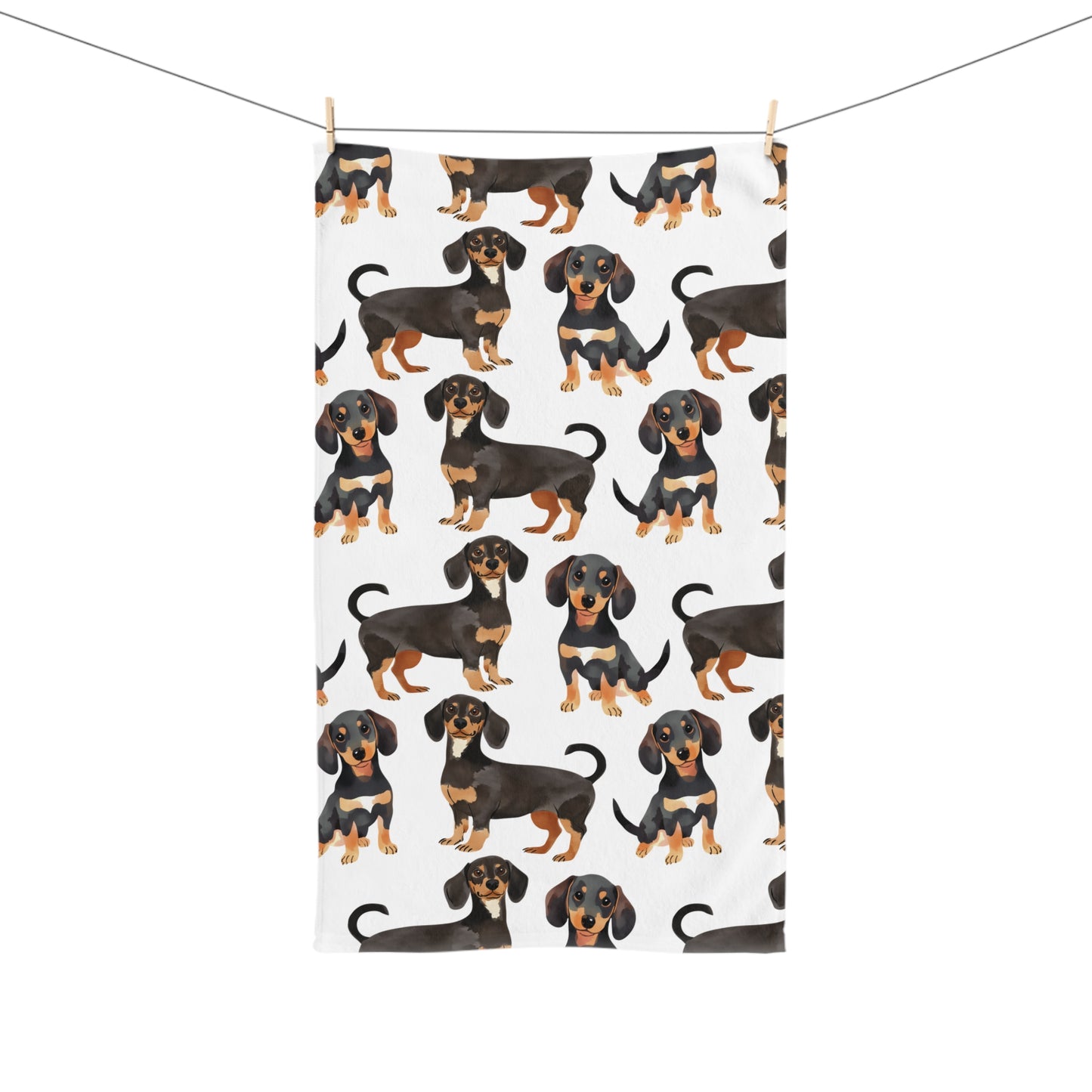 Dachshund Hand Towel, Cute Pet Bathroom Decor, Weiner Dog Tea Towel, Animal Lover Gift, Kitchen Dish Cloth
