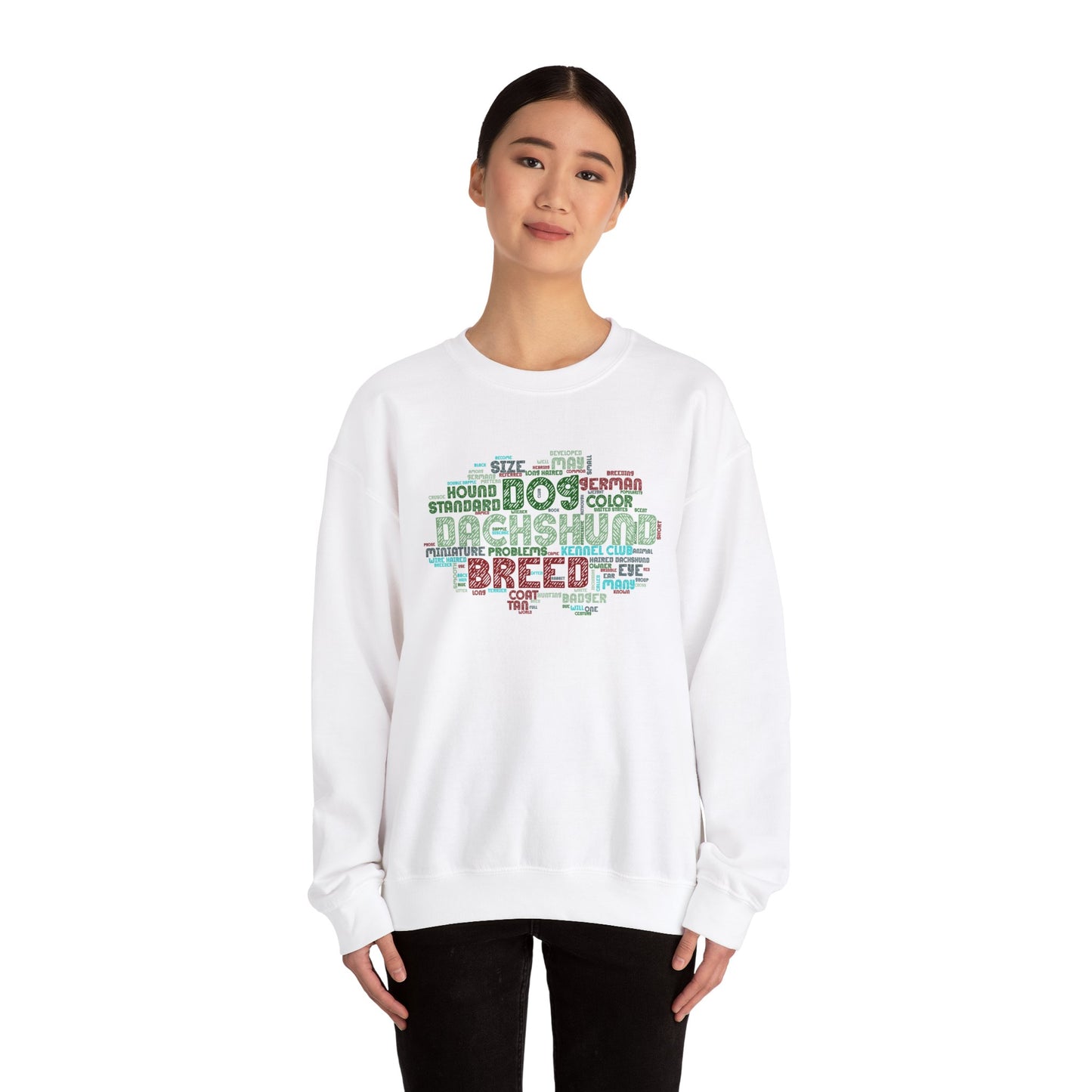Dachshund Word Art Sweatshirt, Cozy Dog Lover Gift, Funny Pet Apparel, Unisex