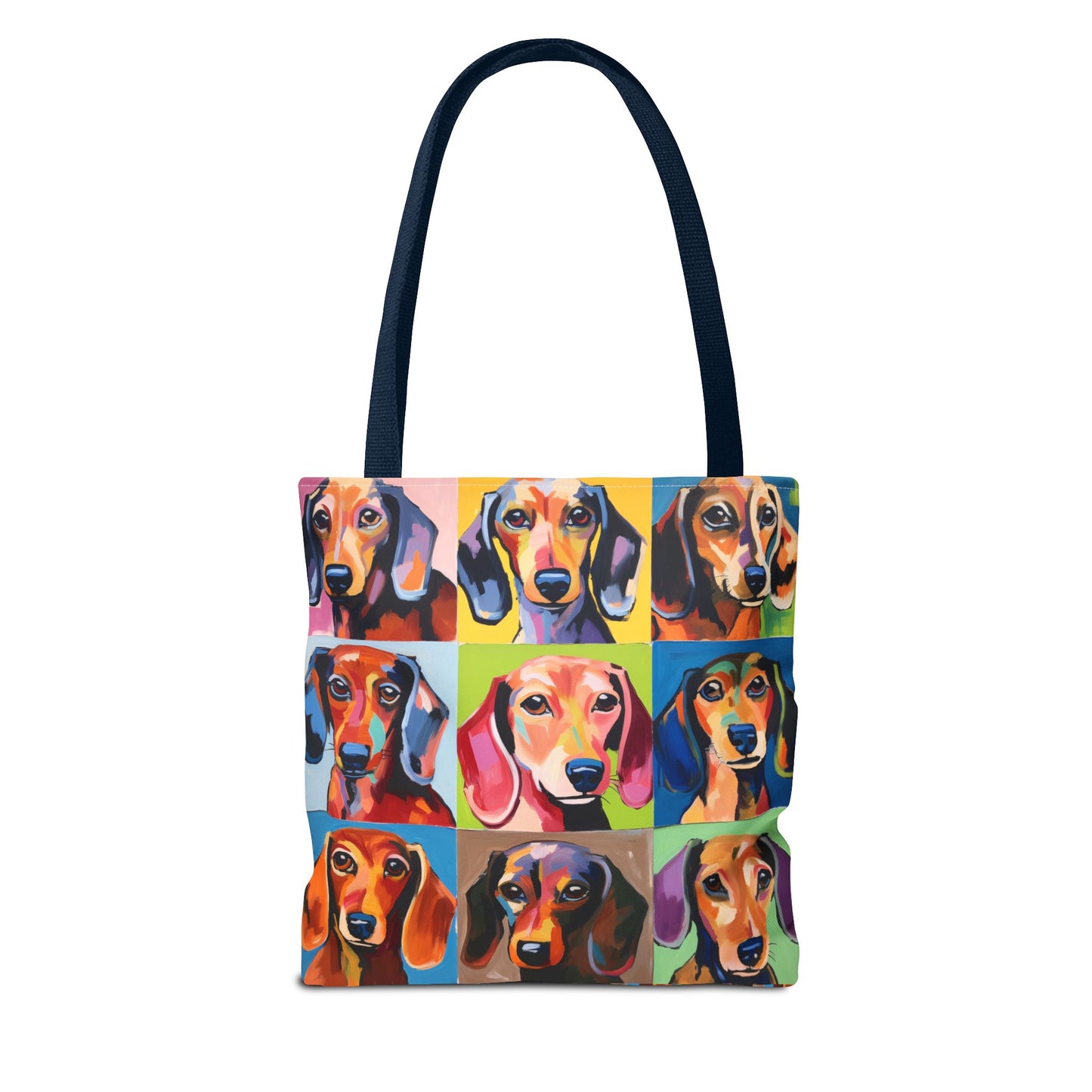 Colorful Dachshund Tote Bag Bright and Cheerful Brown Dapple Weiner