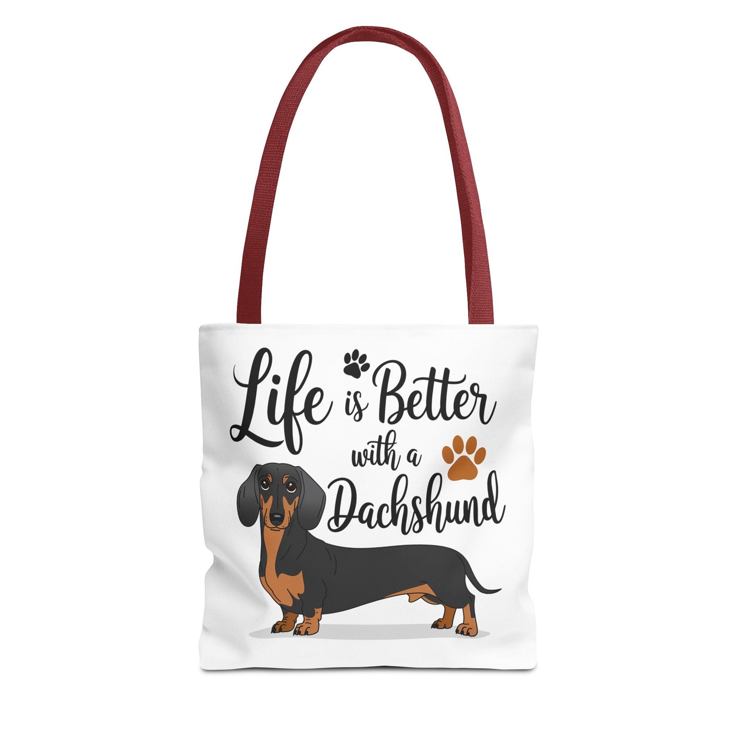 Black and Tan Dachshund Puppy Tote Bag Bright and Cheerful Weiner Doxie