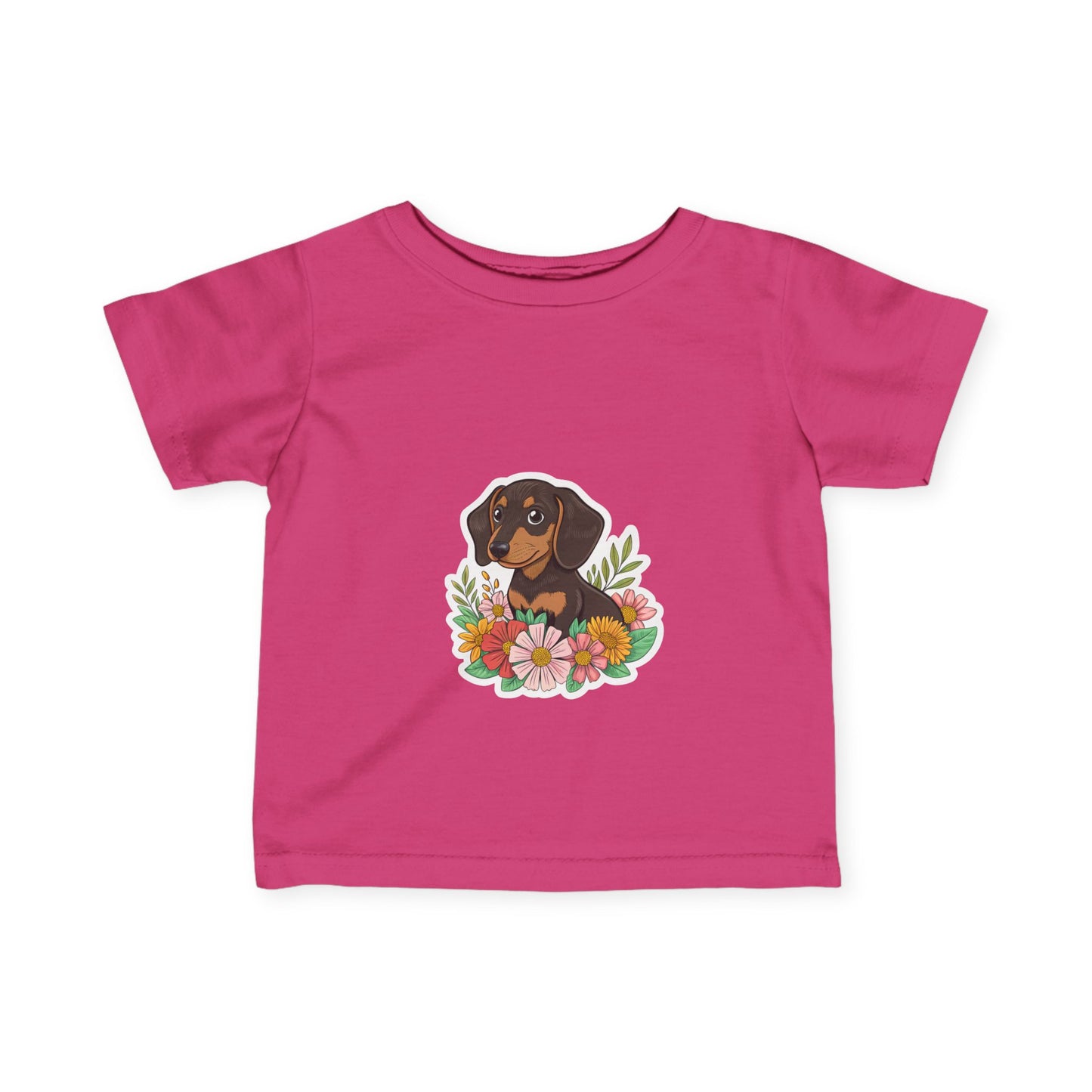Floral Dachshund Infant Tee Toddler TShirt Cute Baby Shirt Dog Lover Gift Spring