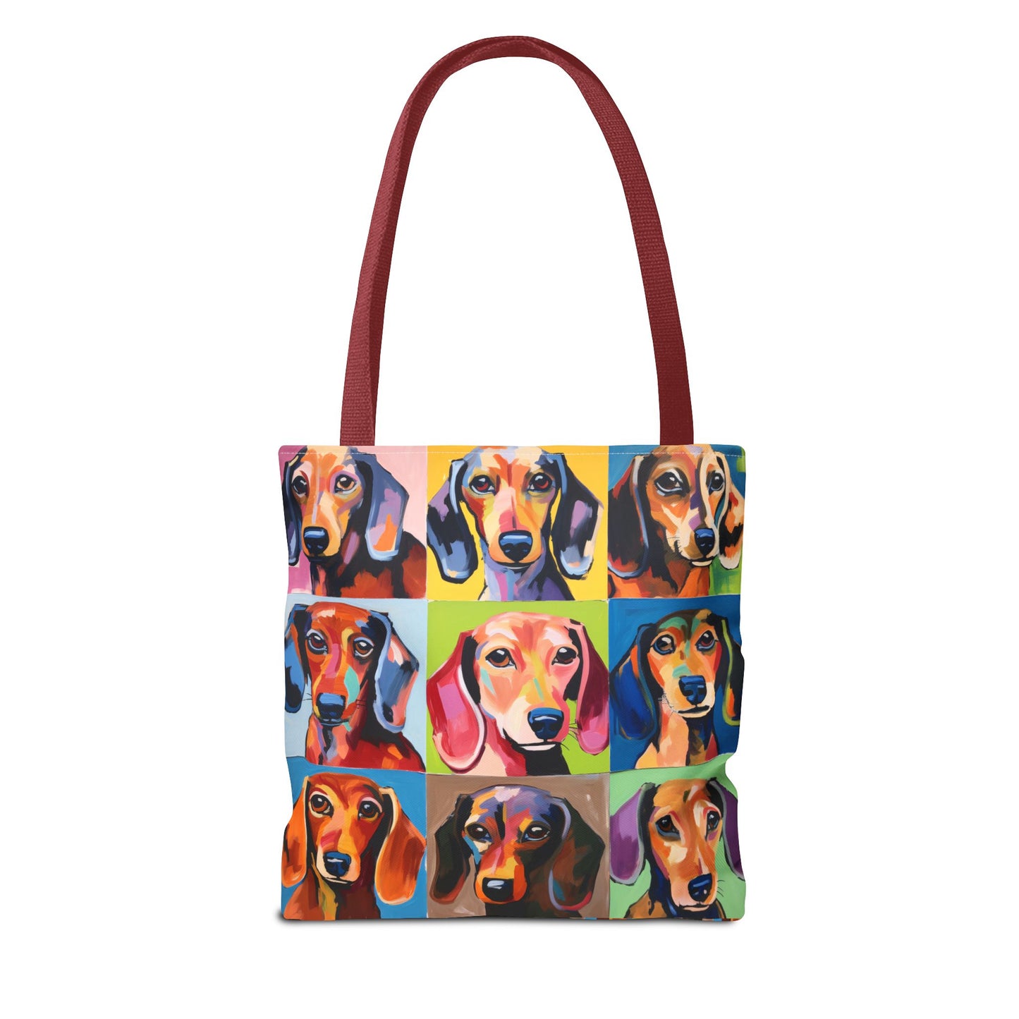 Colorful Dachshund Tote Bag Bright and Cheerful Brown Dapple Weiner