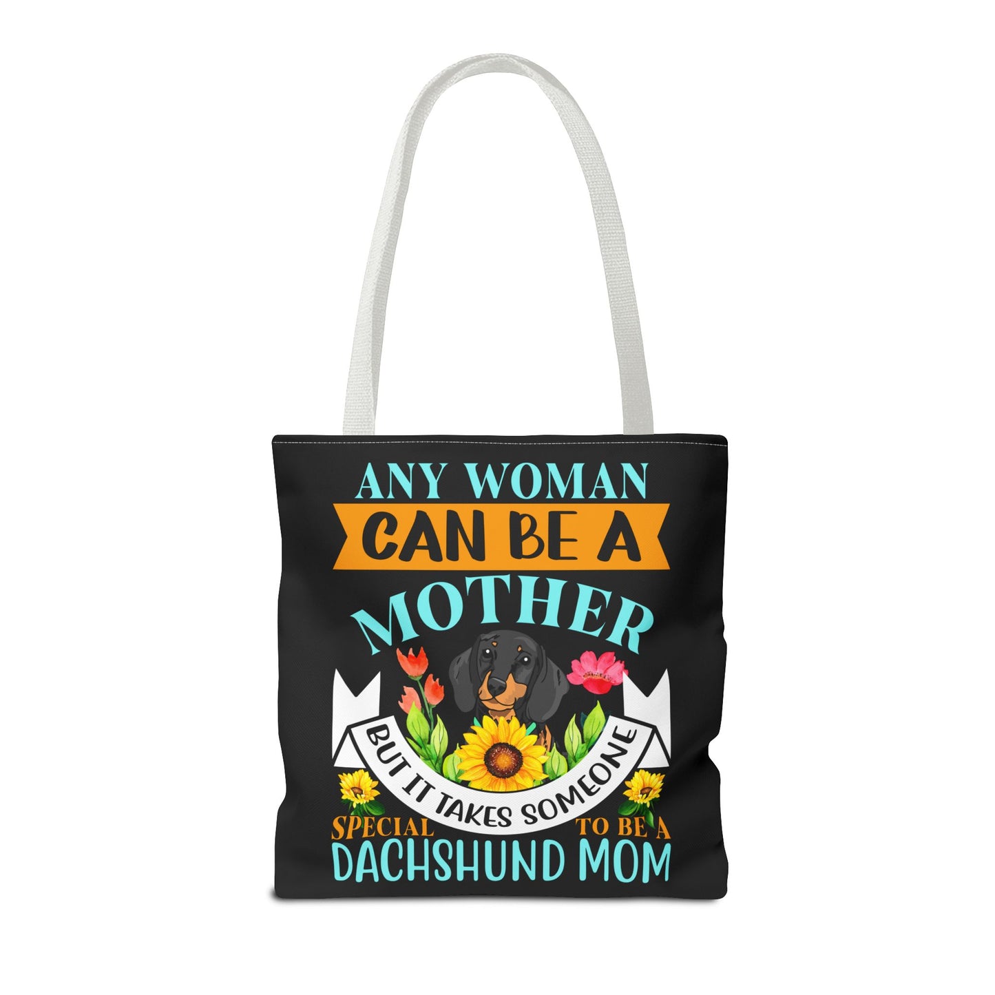 Mom Dachshund Puppy Tote Bag Bright and Cheerful Weiner Doxie