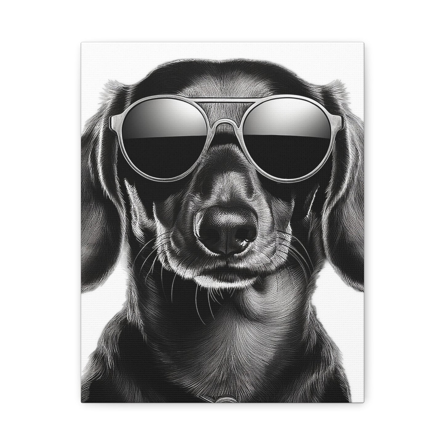 Stylish Dog Canvas Wall Art Dog Lover Gift Home Decor, Black and White Game Room