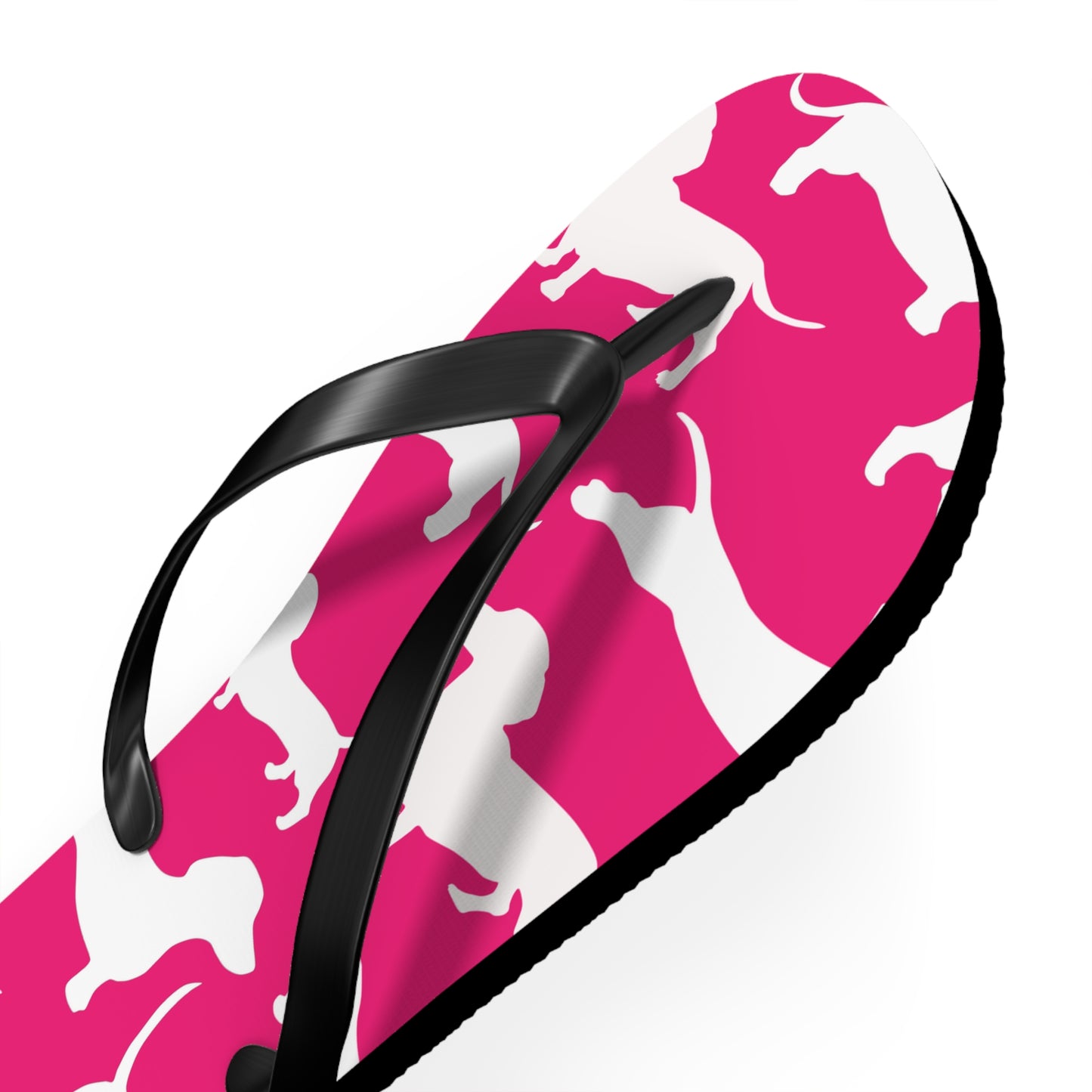 Pink Dachshund Weiner Dog Patterned Flip Flop Sandals