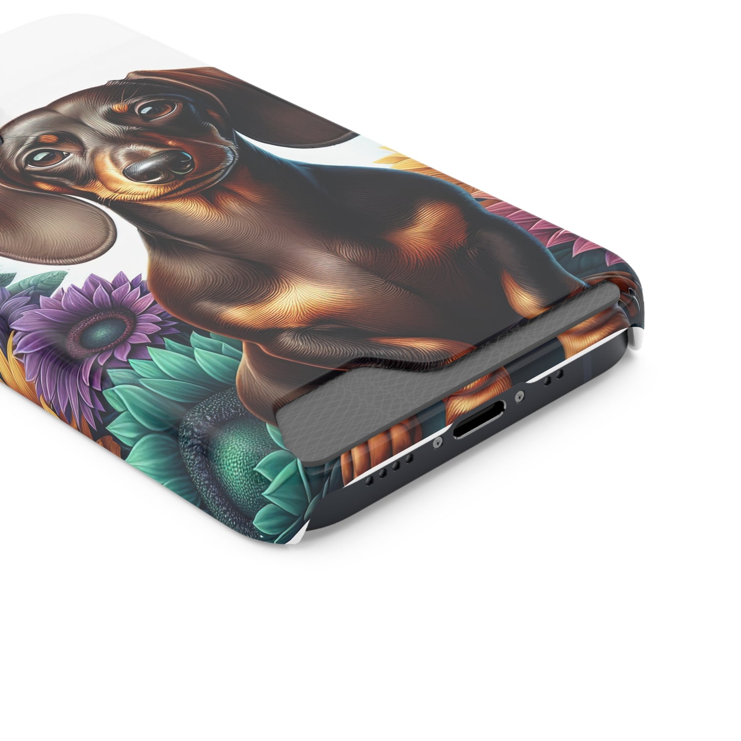 Dachshund Phone Case, Trendy Wallet Case for Dog Lovers, Cute Card Holder Cover, Animal Print Accessory, Slim Protective