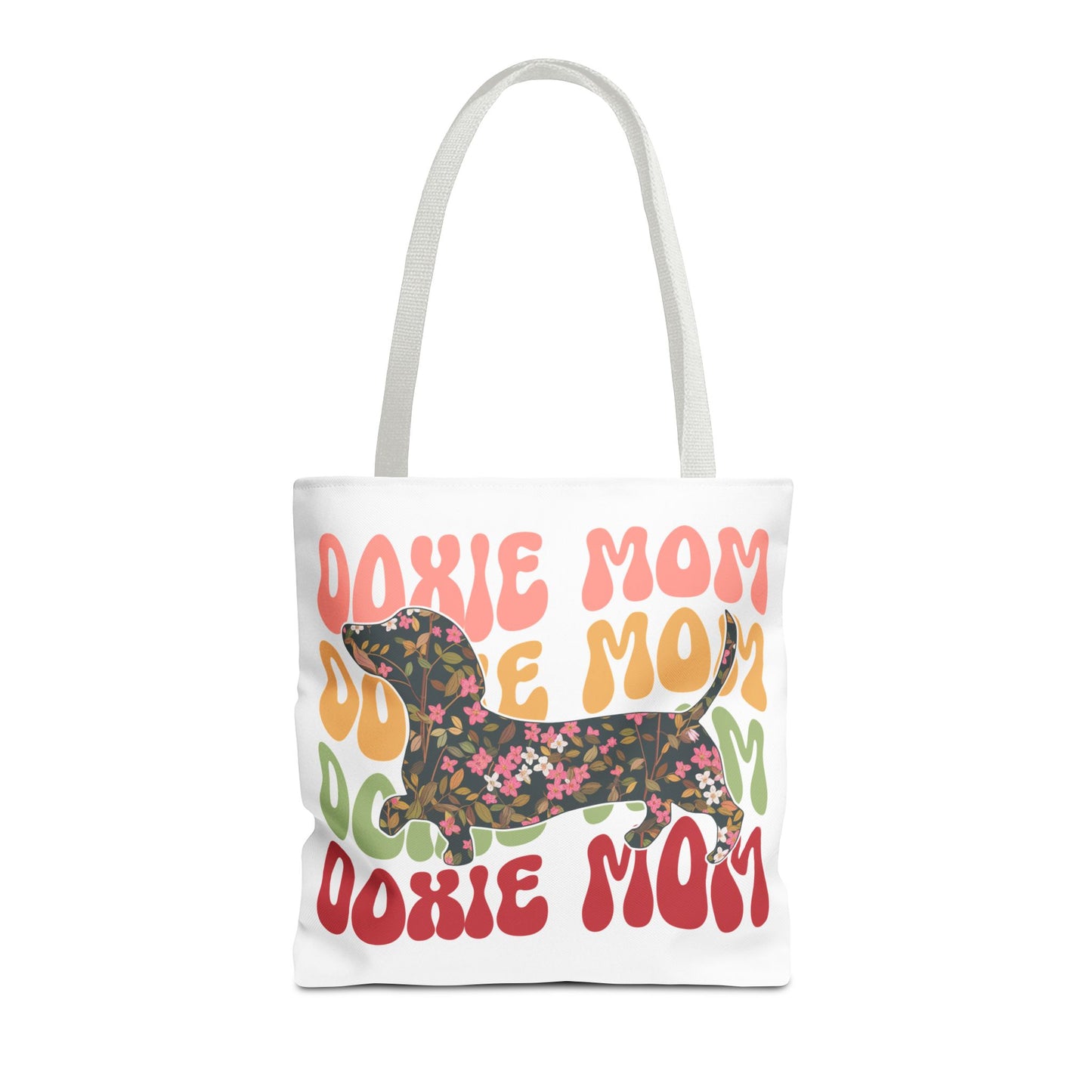 Black and Tan Dachshund Puppy Tote Bag Bright and Cheerful Weiner Doxie Patterned
