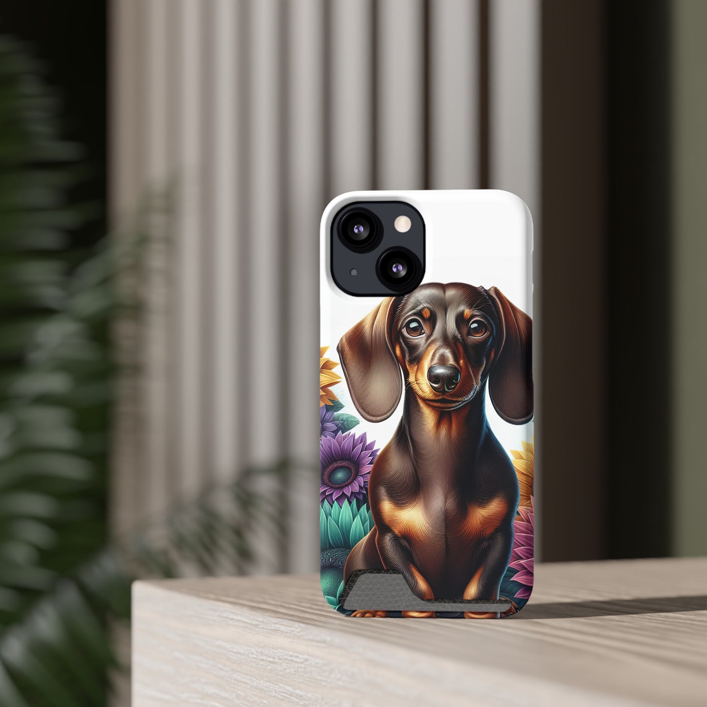 Dachshund Phone Case, Trendy Wallet Case for Dog Lovers, Cute Card Holder Cover, Animal Print Accessory, Slim Protective