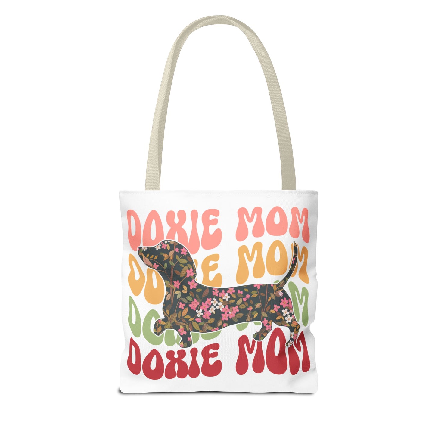 Black and Tan Dachshund Puppy Tote Bag Bright and Cheerful Weiner Doxie Patterned