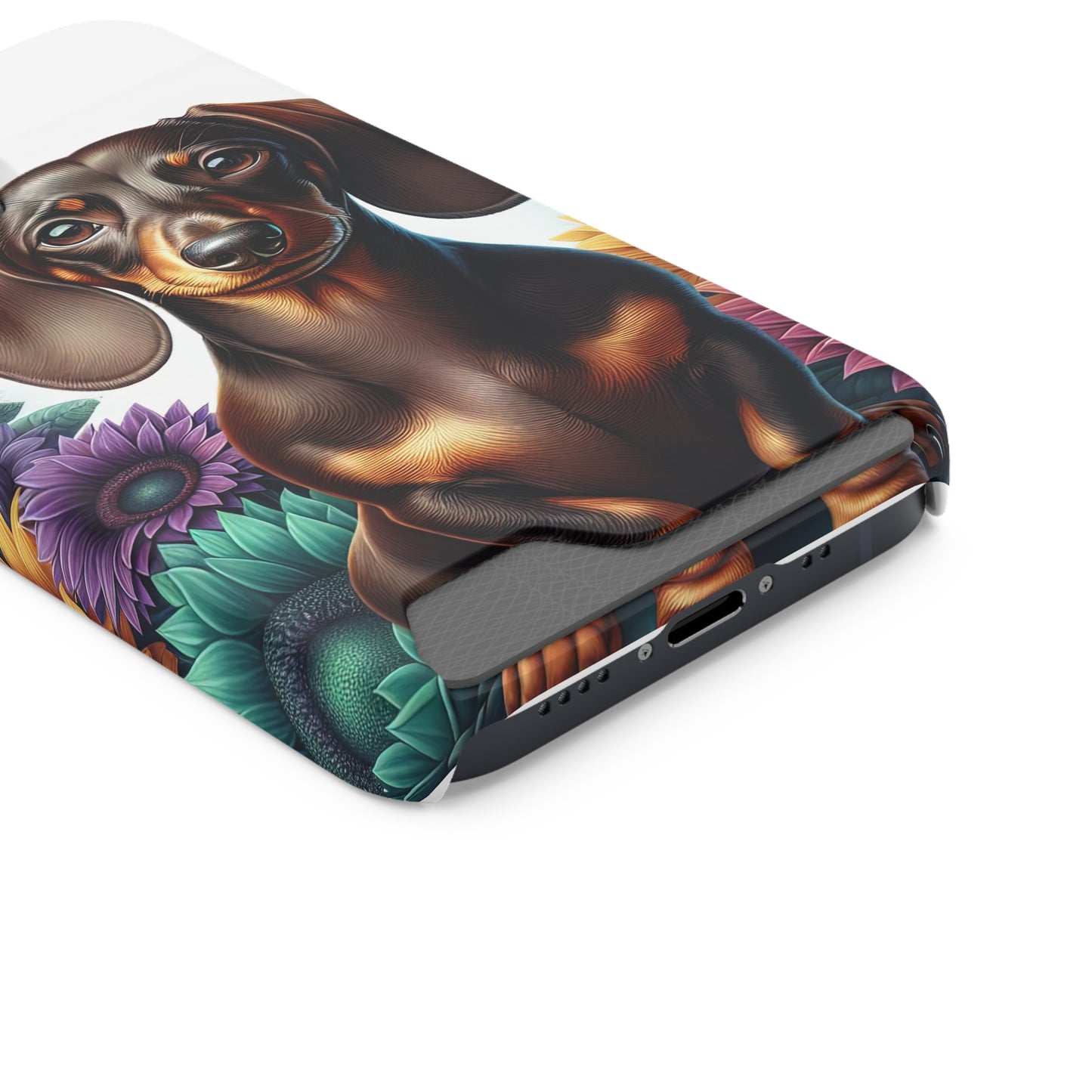 Dachshund Phone Case, Trendy Wallet Case for Dog Lovers, Cute Card Holder Cover, Animal Print Accessory, Slim Protective