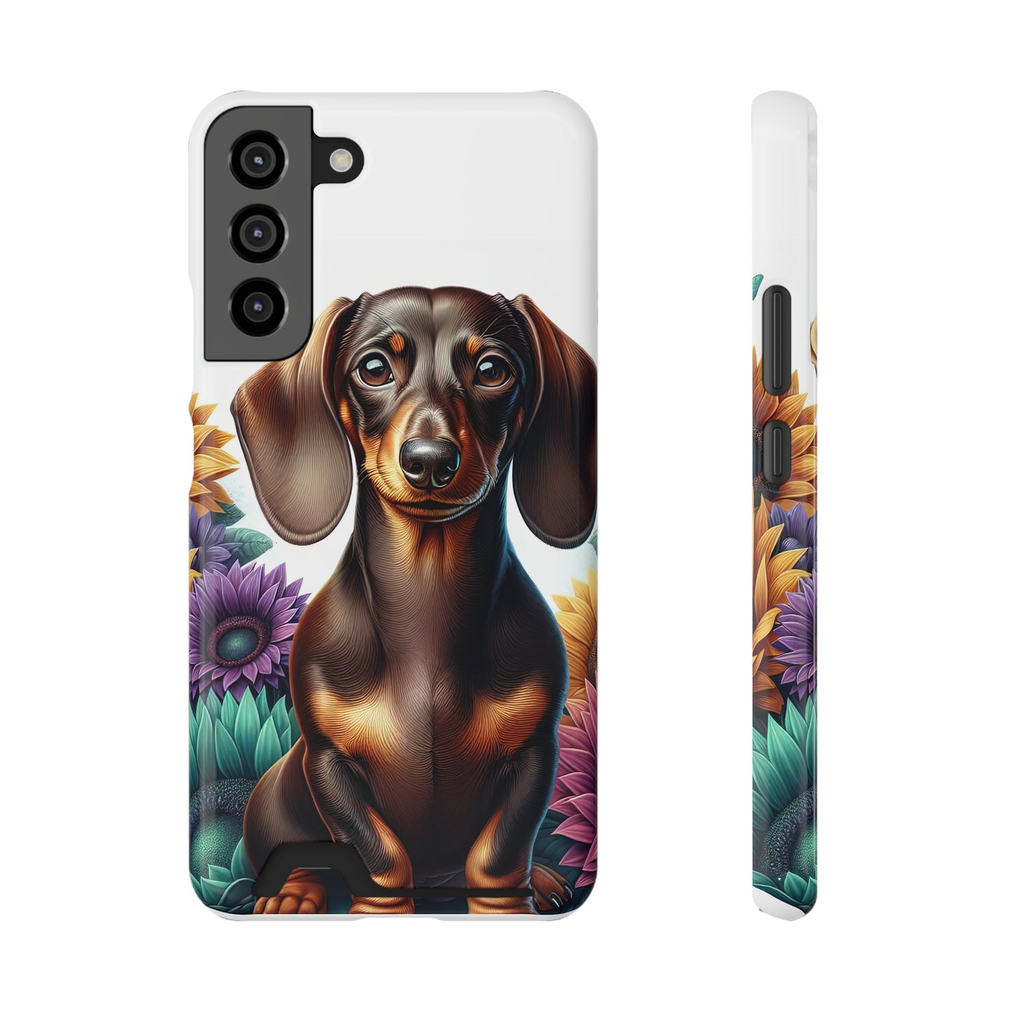 Dachshund Phone Case, Trendy Wallet Case for Dog Lovers, Cute Card Holder Cover, Animal Print Accessory, Slim Protective