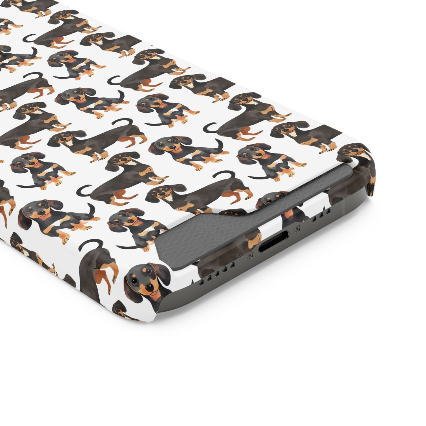 Dachshund Phone Case, Trendy Wallet Case for Dog Lovers, Cute Card Holder Cover, Animal Print Accessory, Slim Protective