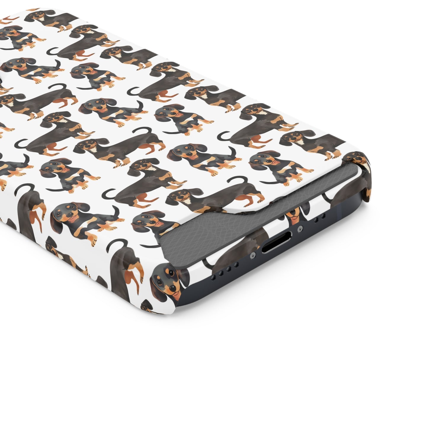 Dachshund Phone Case, Trendy Wallet Case for Dog Lovers, Cute Card Holder Cover, Animal Print Accessory, Slim Protective