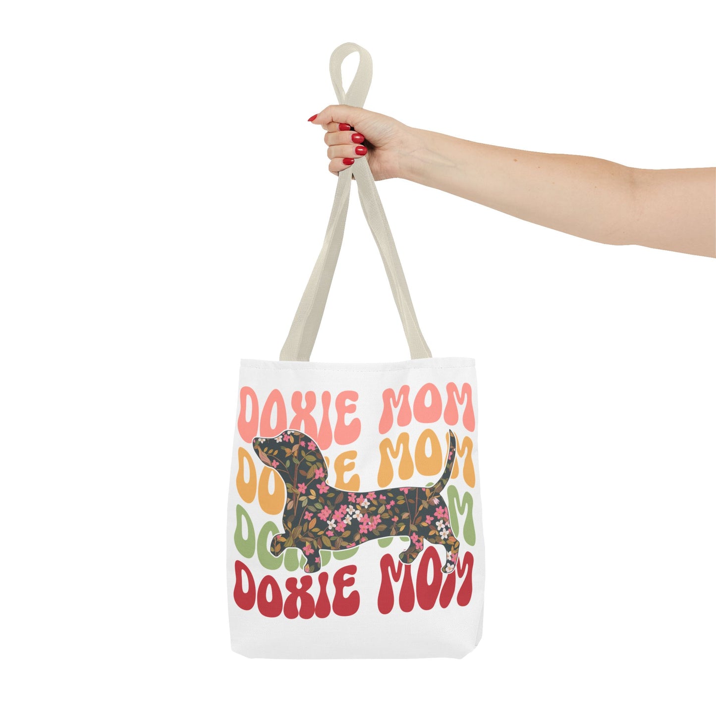Black and Tan Dachshund Puppy Tote Bag Bright and Cheerful Weiner Doxie Patterned