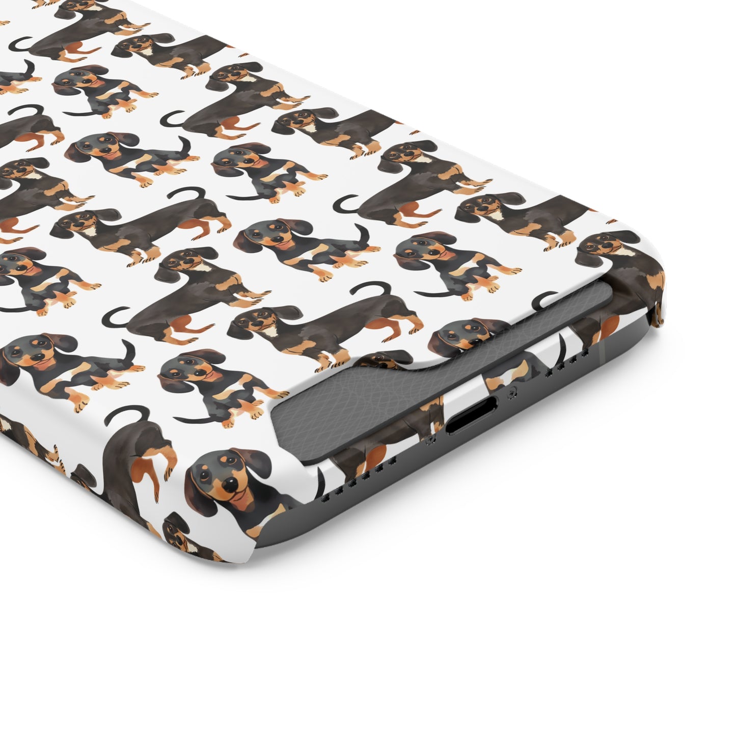 Dachshund Phone Case, Trendy Wallet Case for Dog Lovers, Cute Card Holder Cover, Animal Print Accessory, Slim Protective