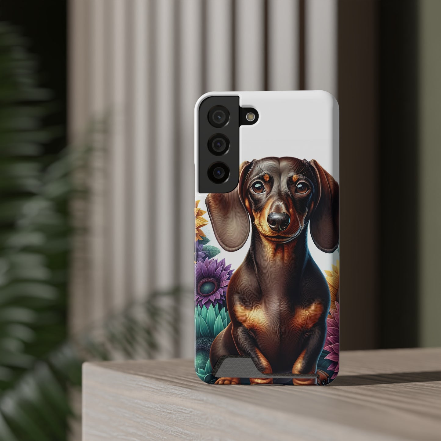 Dachshund Phone Case, Trendy Wallet Case for Dog Lovers, Cute Card Holder Cover, Animal Print Accessory, Slim Protective