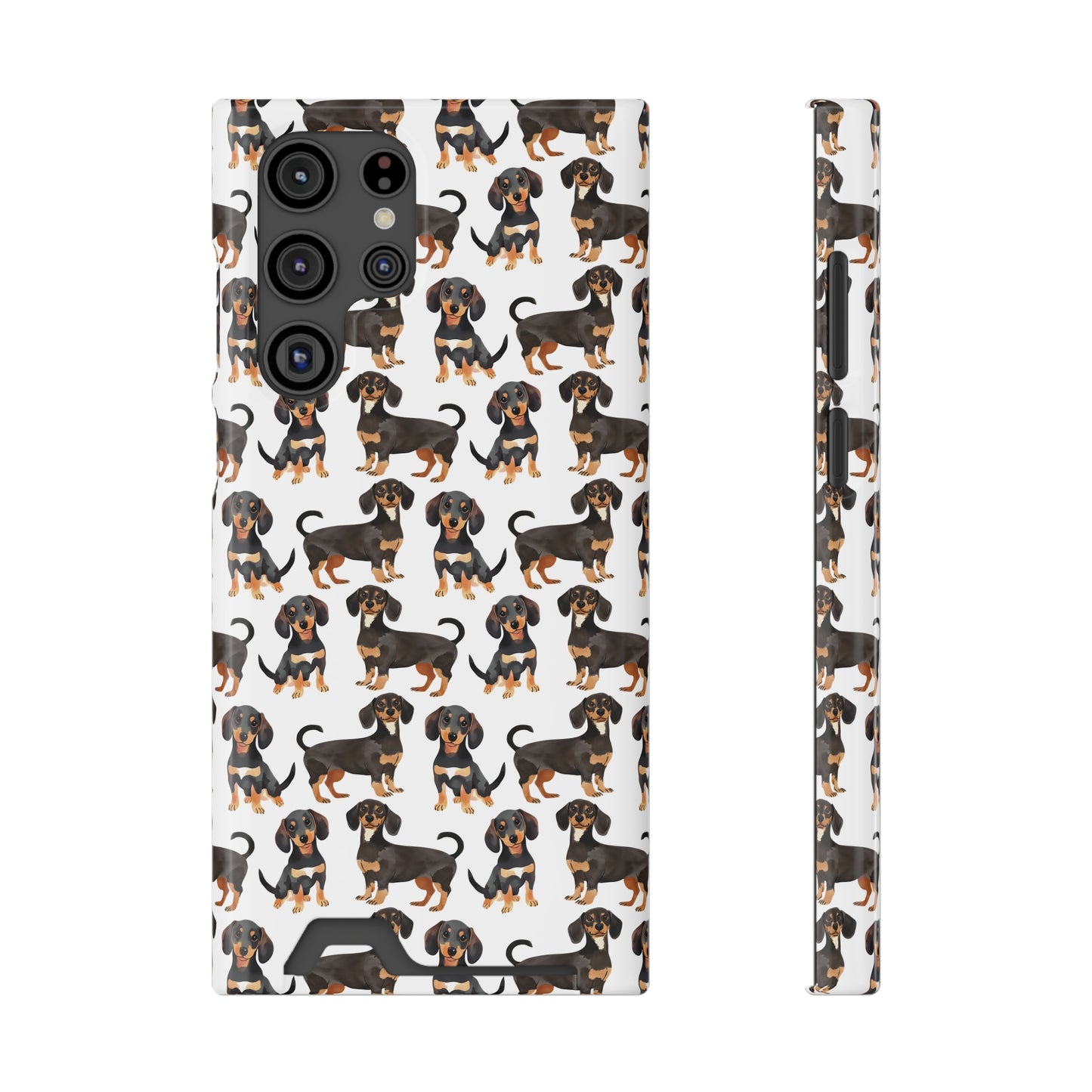 Dachshund Phone Case, Trendy Wallet Case for Dog Lovers, Cute Card Holder Cover, Animal Print Accessory, Slim Protective