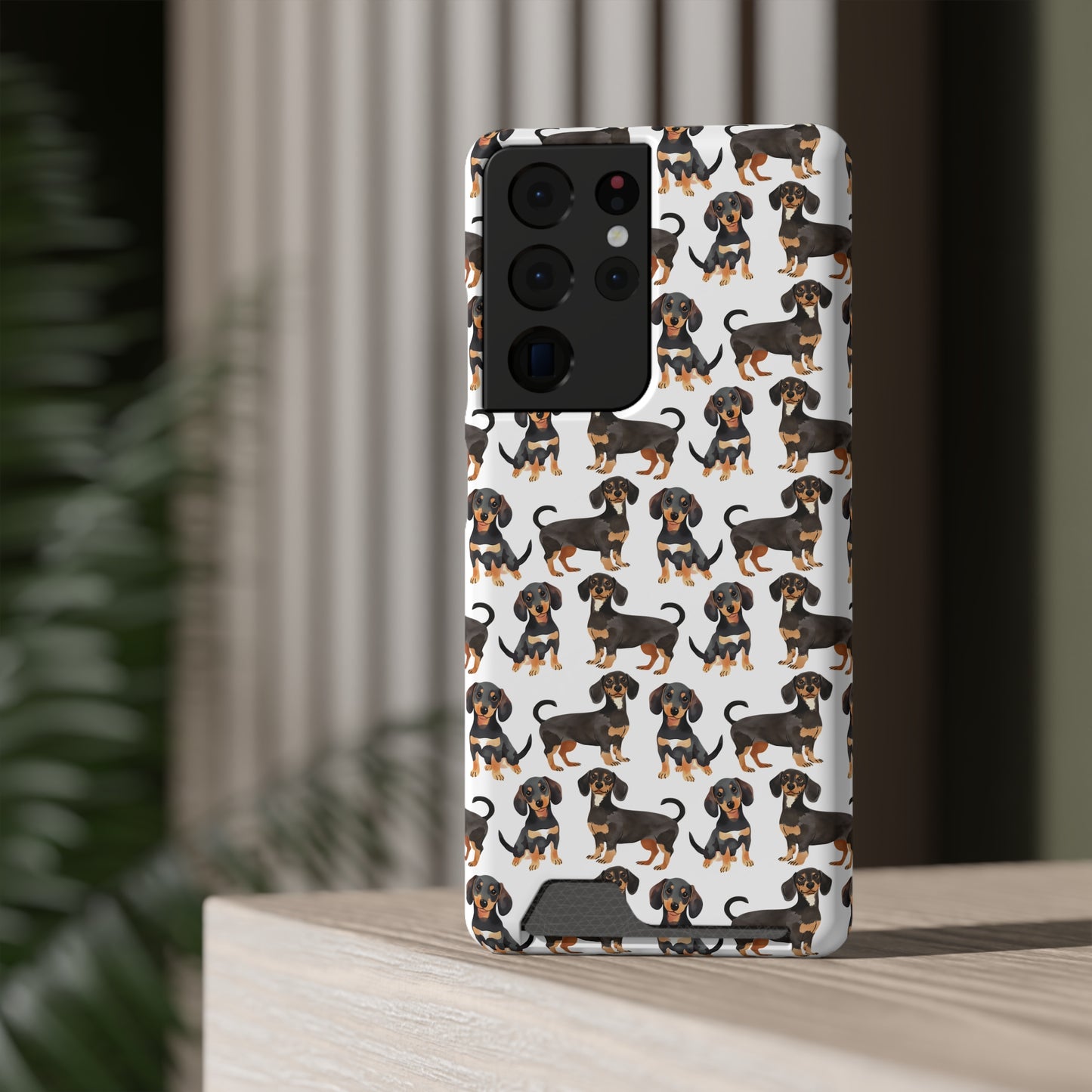 Dachshund Phone Case, Trendy Wallet Case for Dog Lovers, Cute Card Holder Cover, Animal Print Accessory, Slim Protective