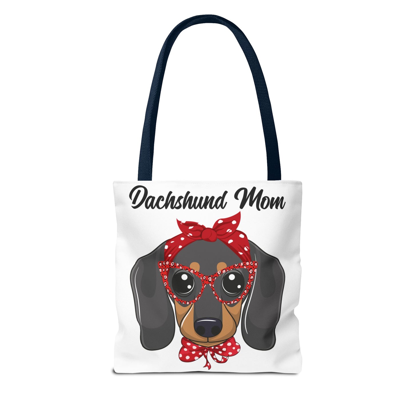 Retro Mom Black and Tan Dachshund Puppy Tote Bag Bright and Cheerful Weiner Doxie