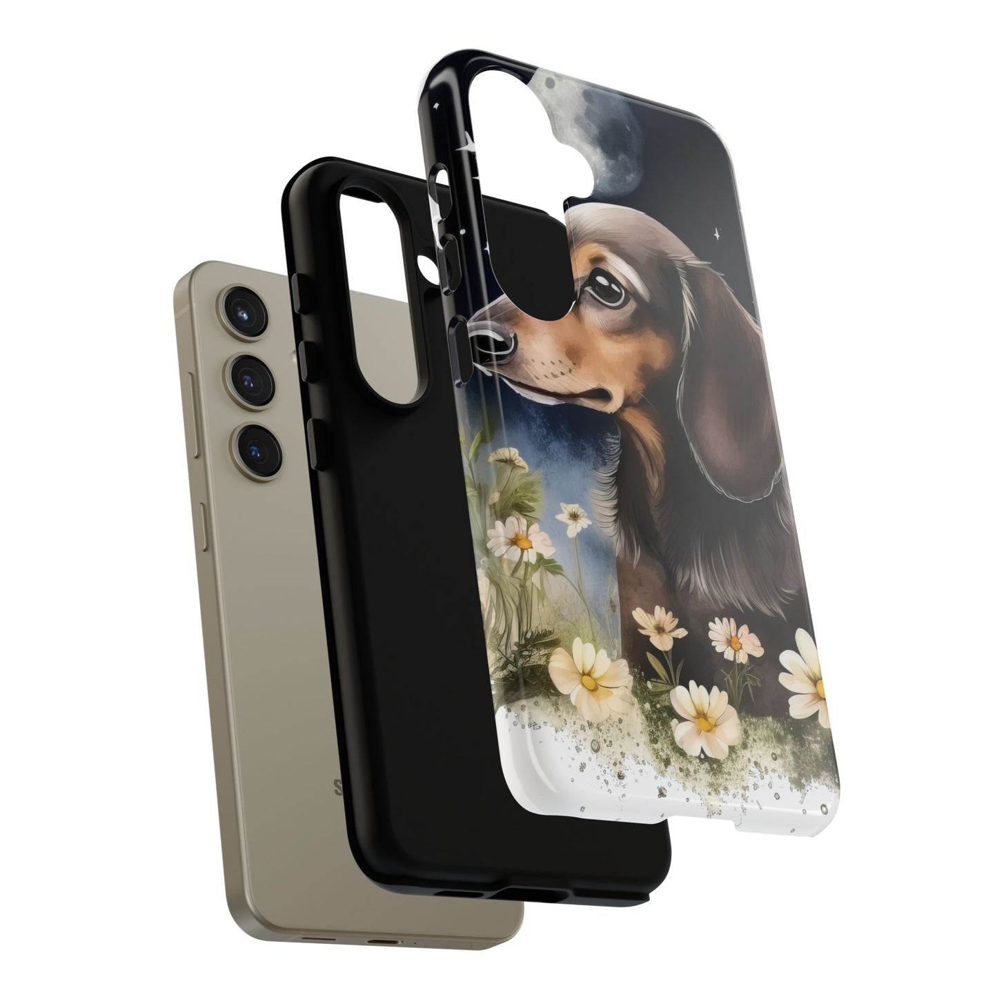 Vibrant Dachshund Moonlight Phone Case - Dog Apple Pixel Galaxy