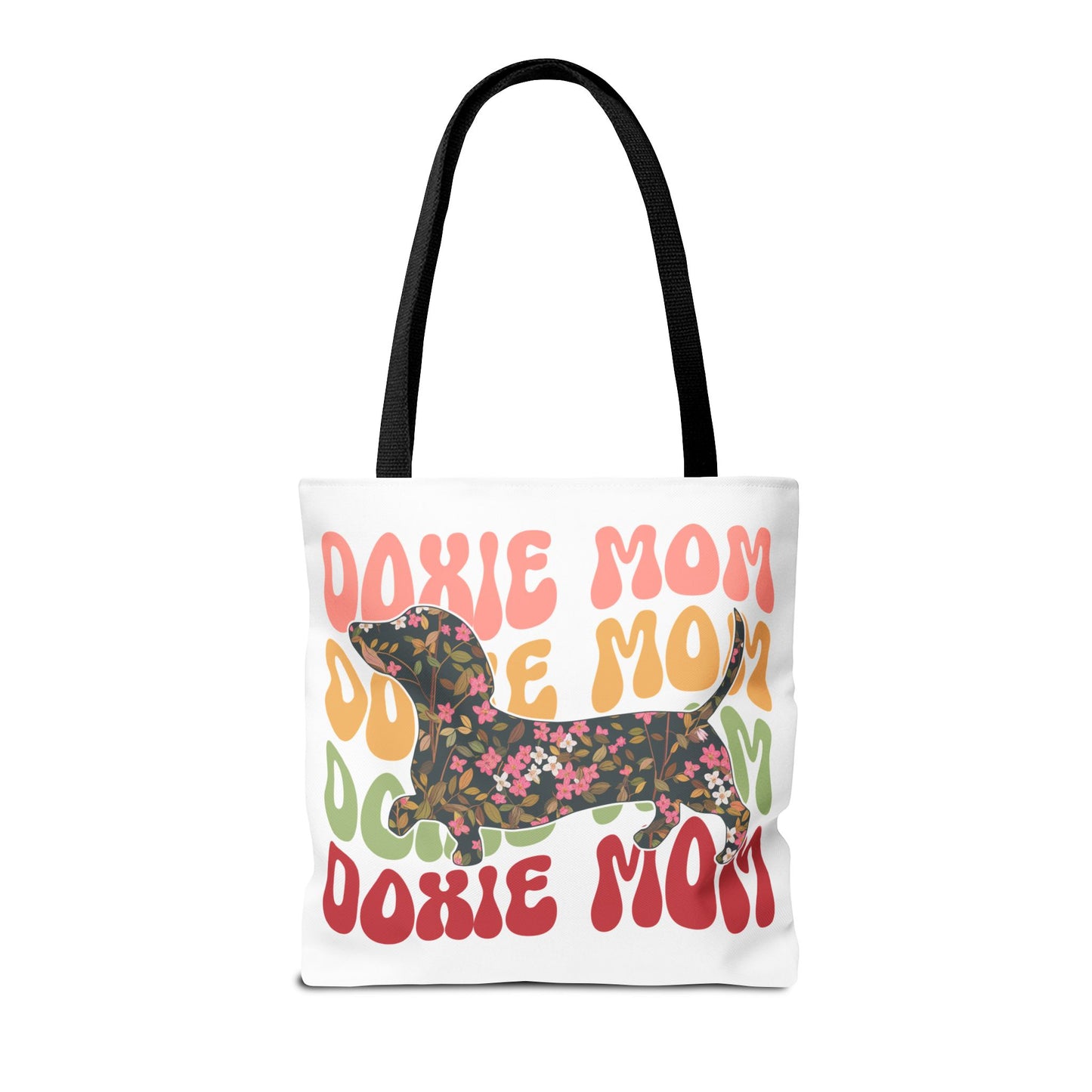 Black and Tan Dachshund Puppy Tote Bag Bright and Cheerful Weiner Doxie Patterned