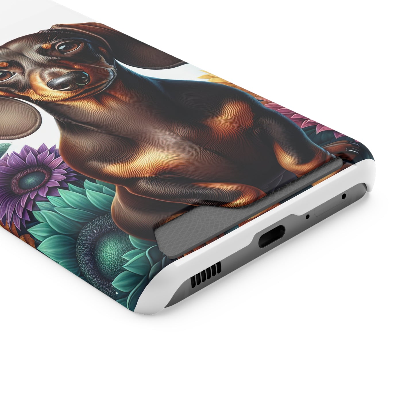 Dachshund Phone Case, Trendy Wallet Case for Dog Lovers, Cute Card Holder Cover, Animal Print Accessory, Slim Protective