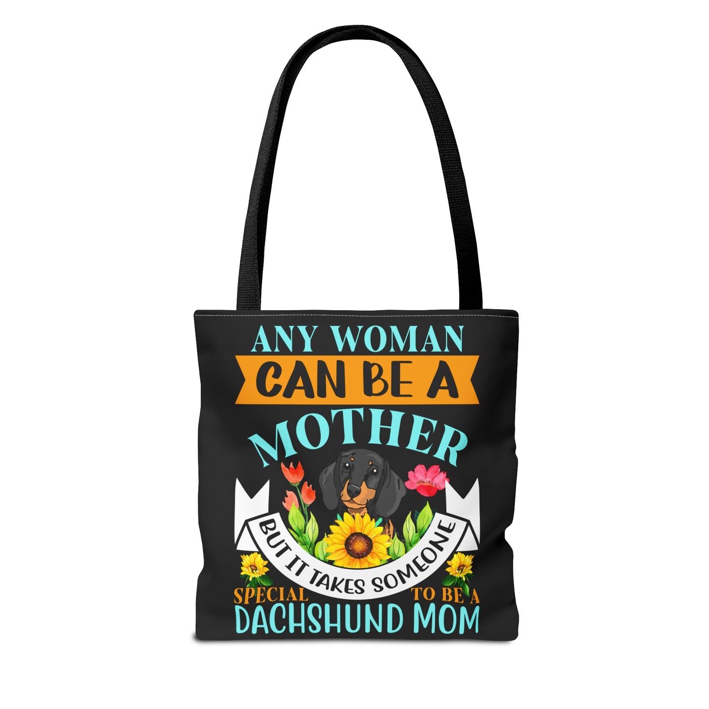 Mom Dachshund Puppy Tote Bag Bright and Cheerful Weiner Doxie