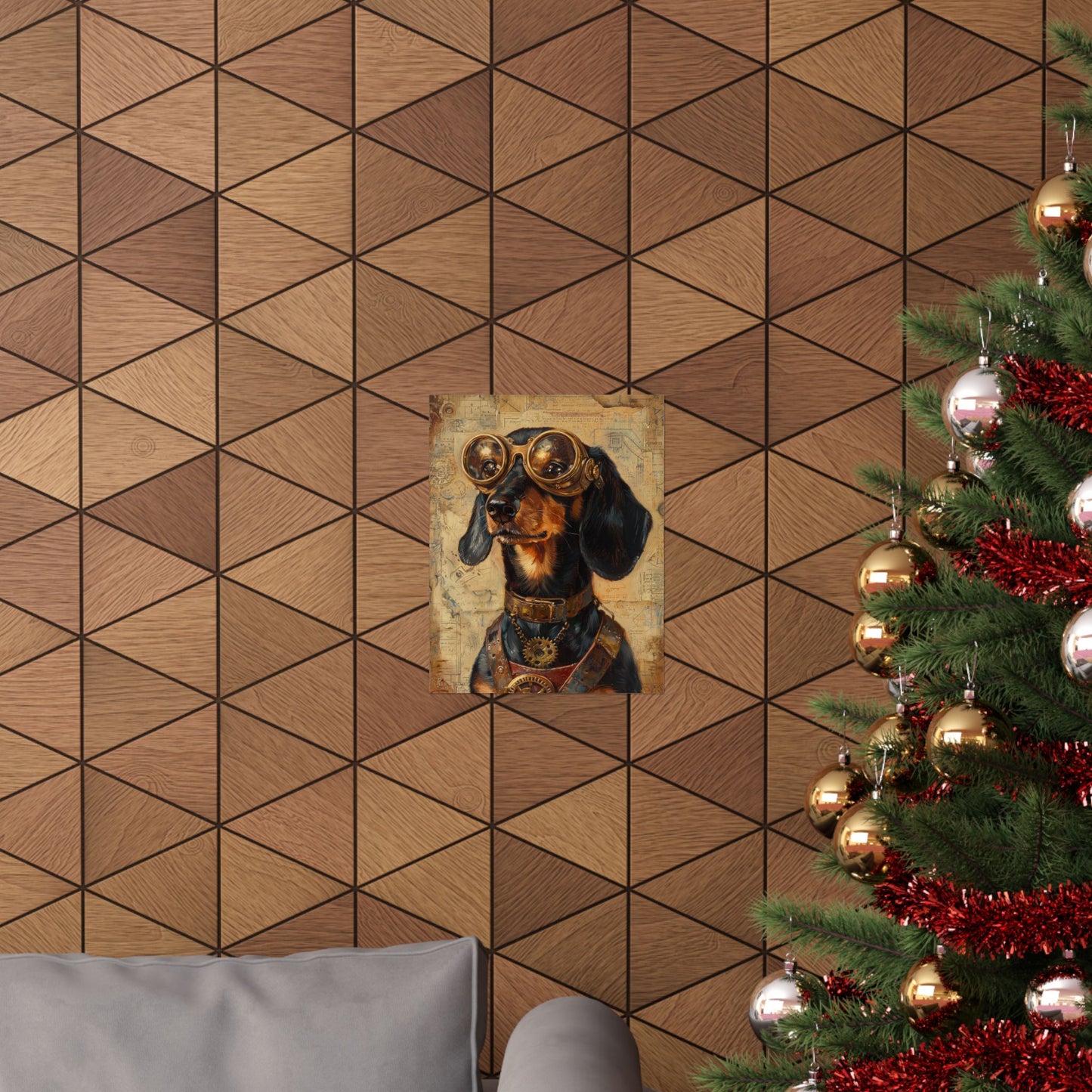 Steam Punk Dachshund Vertical Poster Dog Room Art Gift Game Room Sophisticated 2