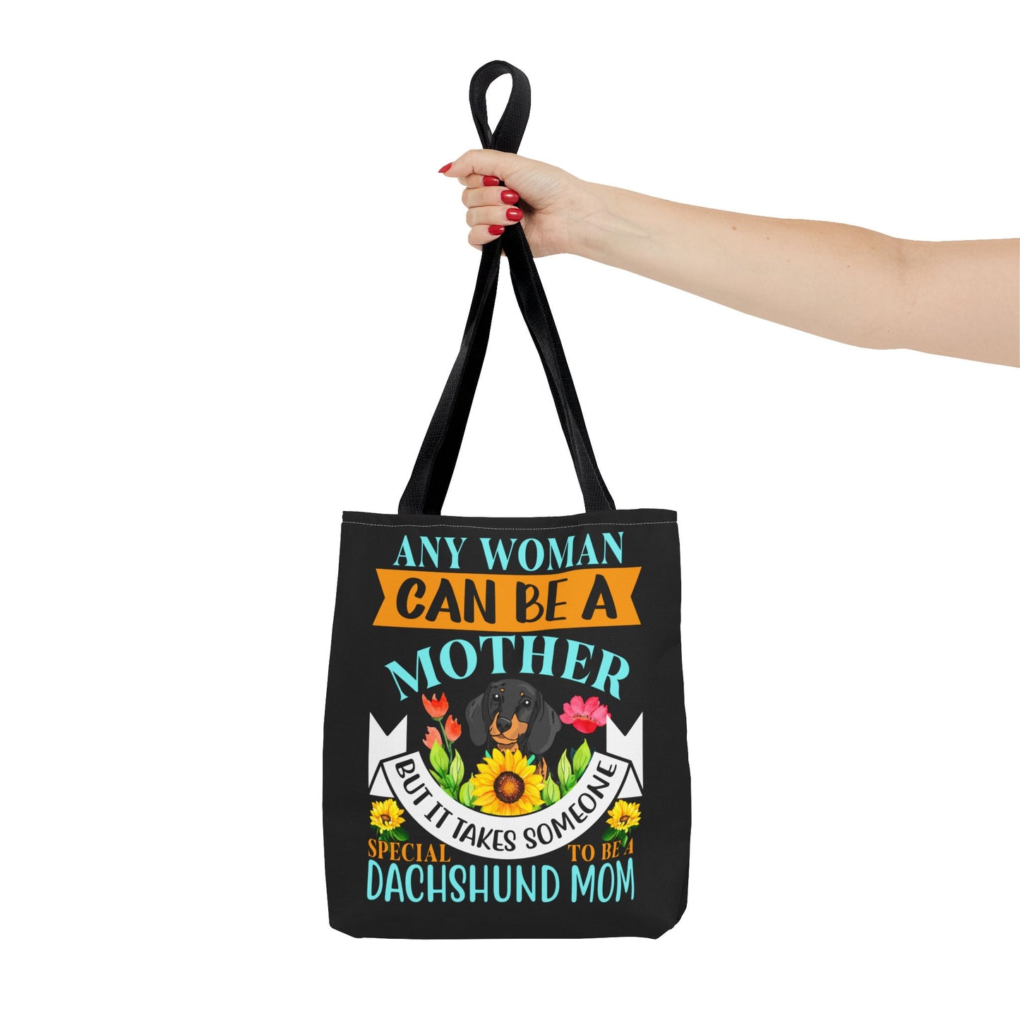 Mom Dachshund Puppy Tote Bag Bright and Cheerful Weiner Doxie