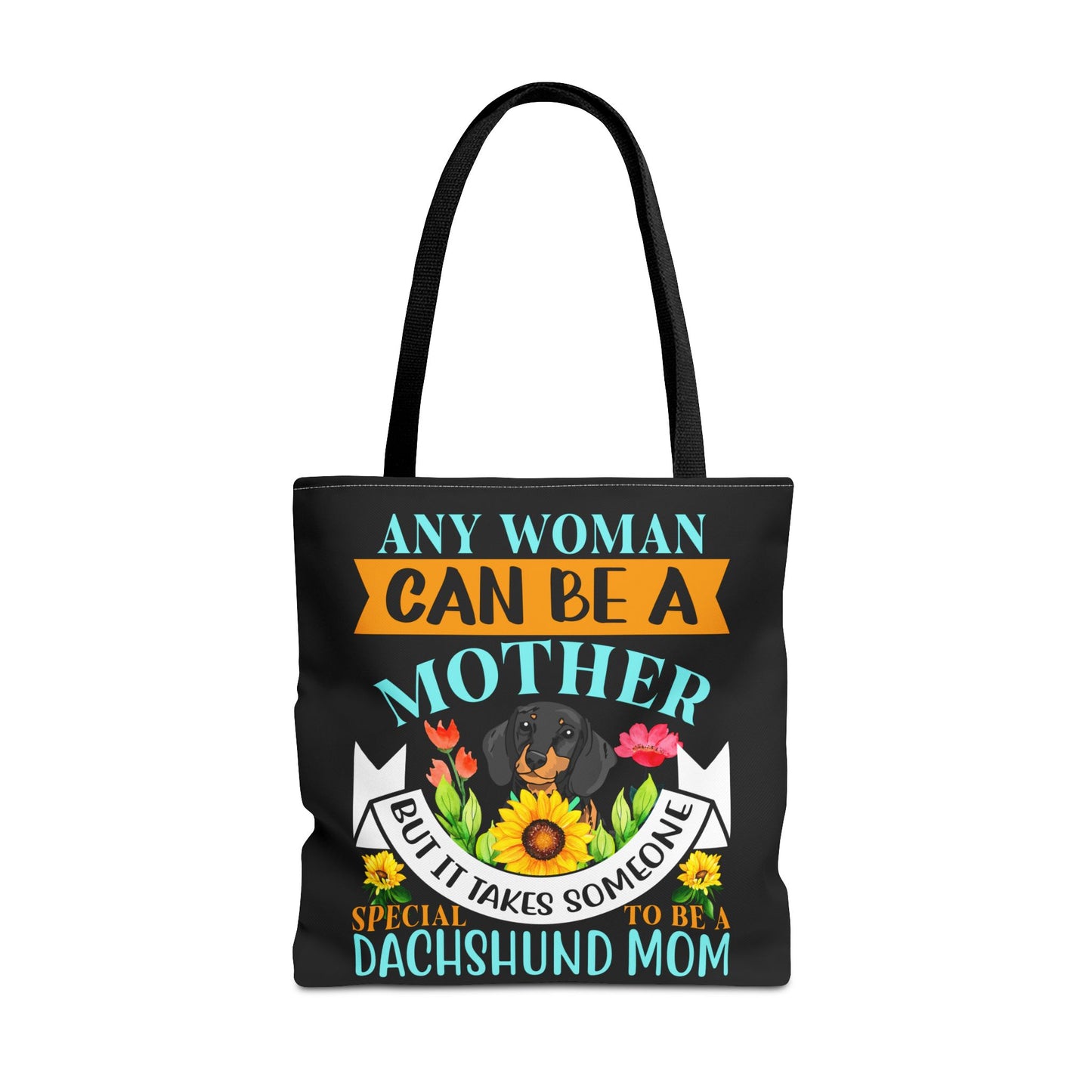 Mom Dachshund Puppy Tote Bag Bright and Cheerful Weiner Doxie
