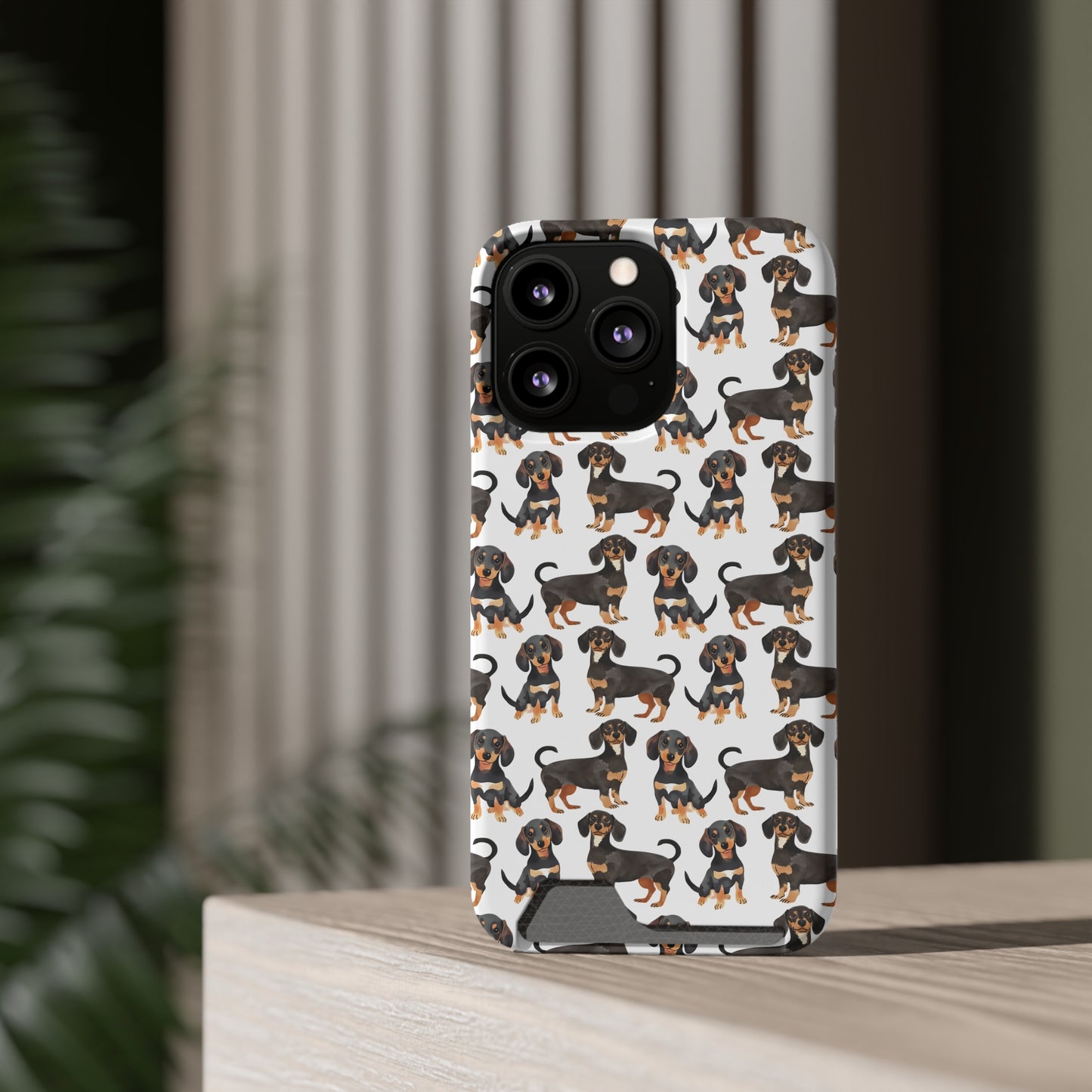 Dachshund Phone Case, Trendy Wallet Case for Dog Lovers, Cute Card Holder Cover, Animal Print Accessory, Slim Protective