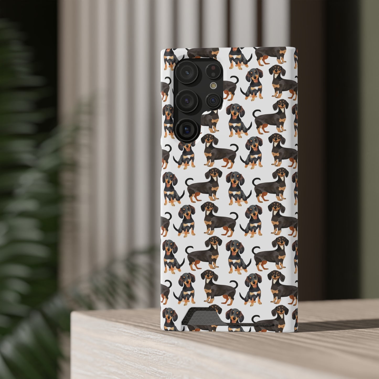 Dachshund Phone Case, Trendy Wallet Case for Dog Lovers, Cute Card Holder Cover, Animal Print Accessory, Slim Protective
