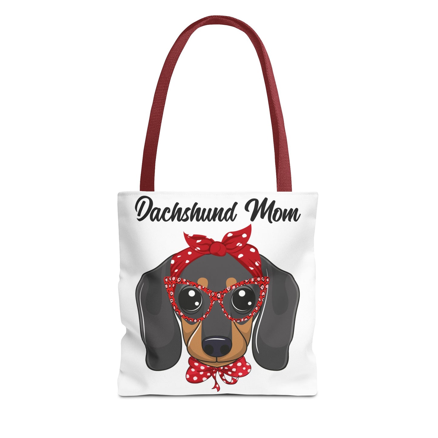 Retro Mom Black and Tan Dachshund Puppy Tote Bag Bright and Cheerful Weiner Doxie