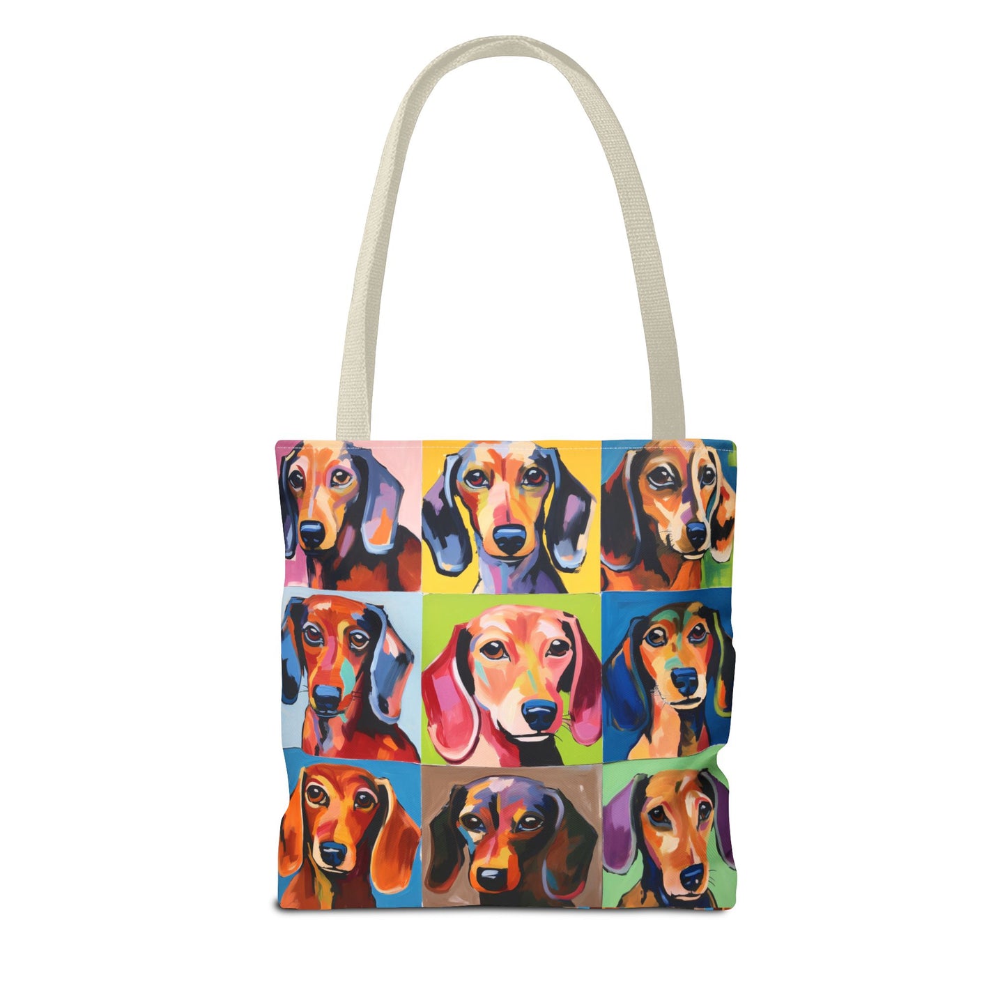 Colorful Dachshund Tote Bag Bright and Cheerful Brown Dapple Weiner