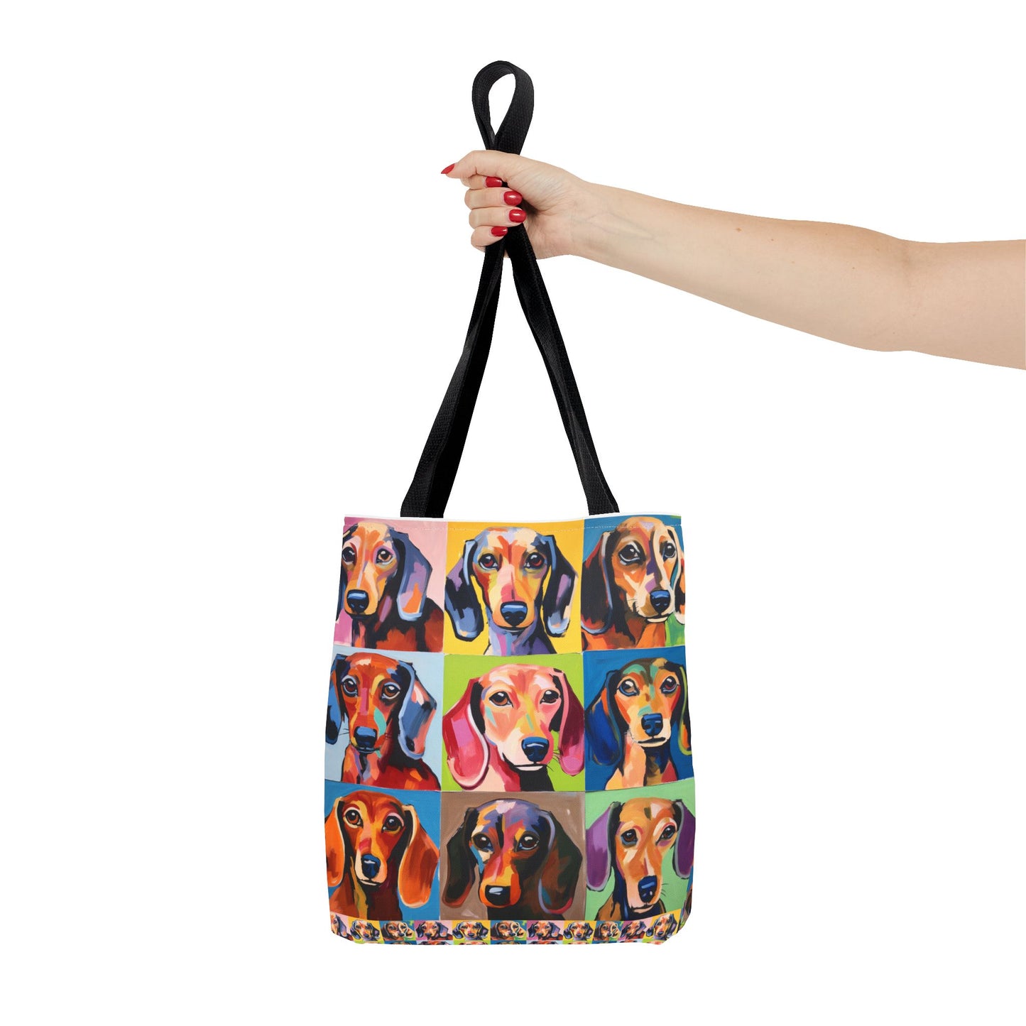Colorful Dachshund Tote Bag Bright and Cheerful Brown Dapple Weiner