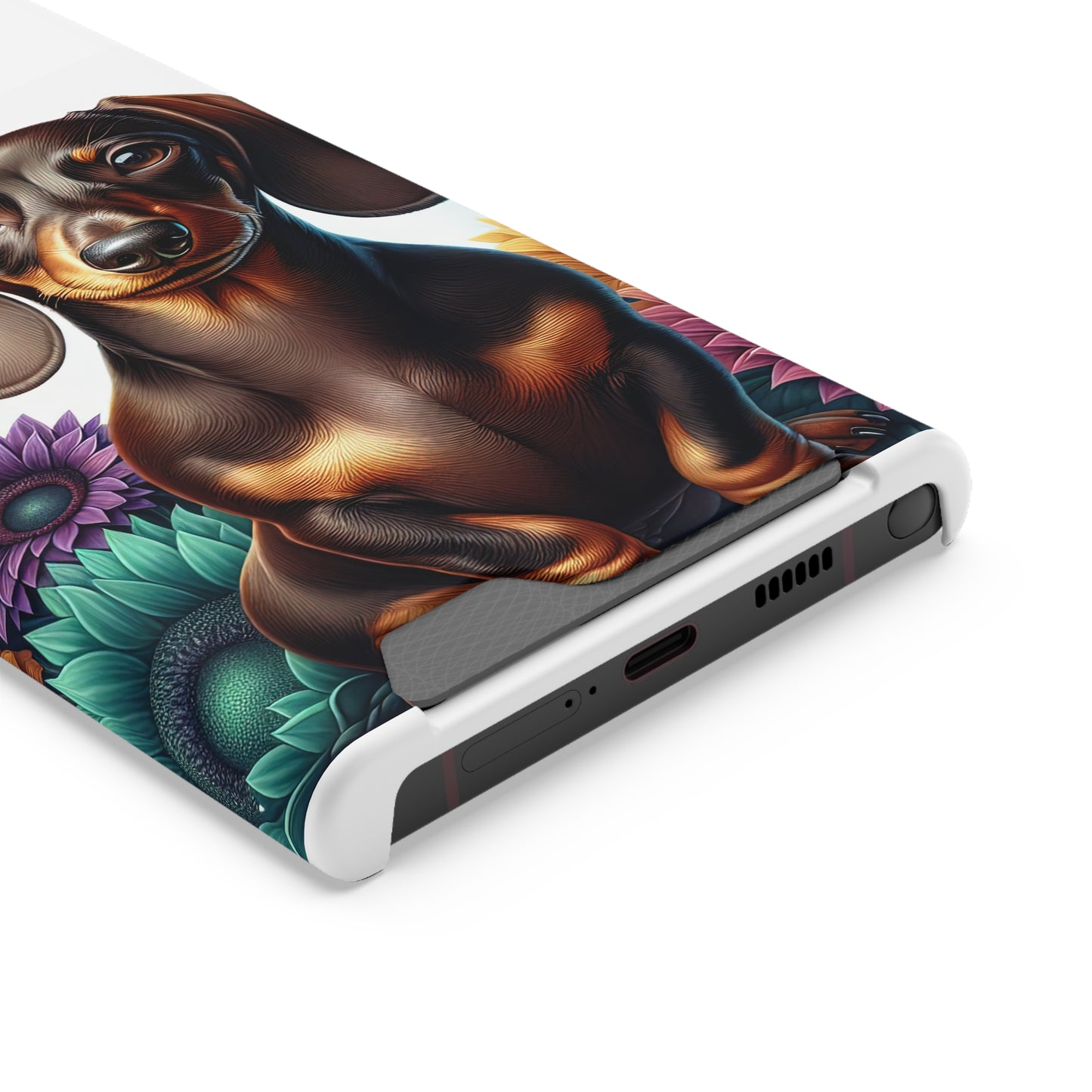 Dachshund Phone Case, Trendy Wallet Case for Dog Lovers, Cute Card Holder Cover, Animal Print Accessory, Slim Protective