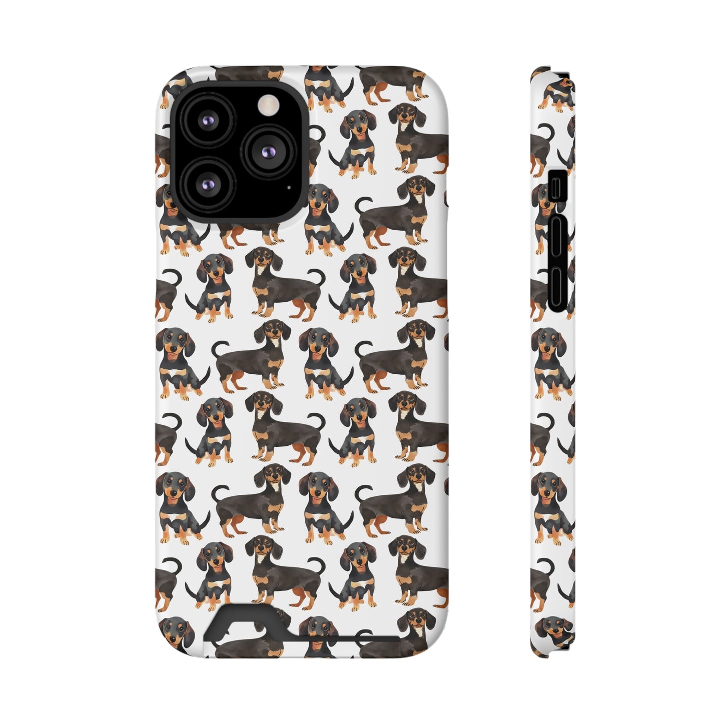 Dachshund Phone Case, Trendy Wallet Case for Dog Lovers, Cute Card Holder Cover, Animal Print Accessory, Slim Protective