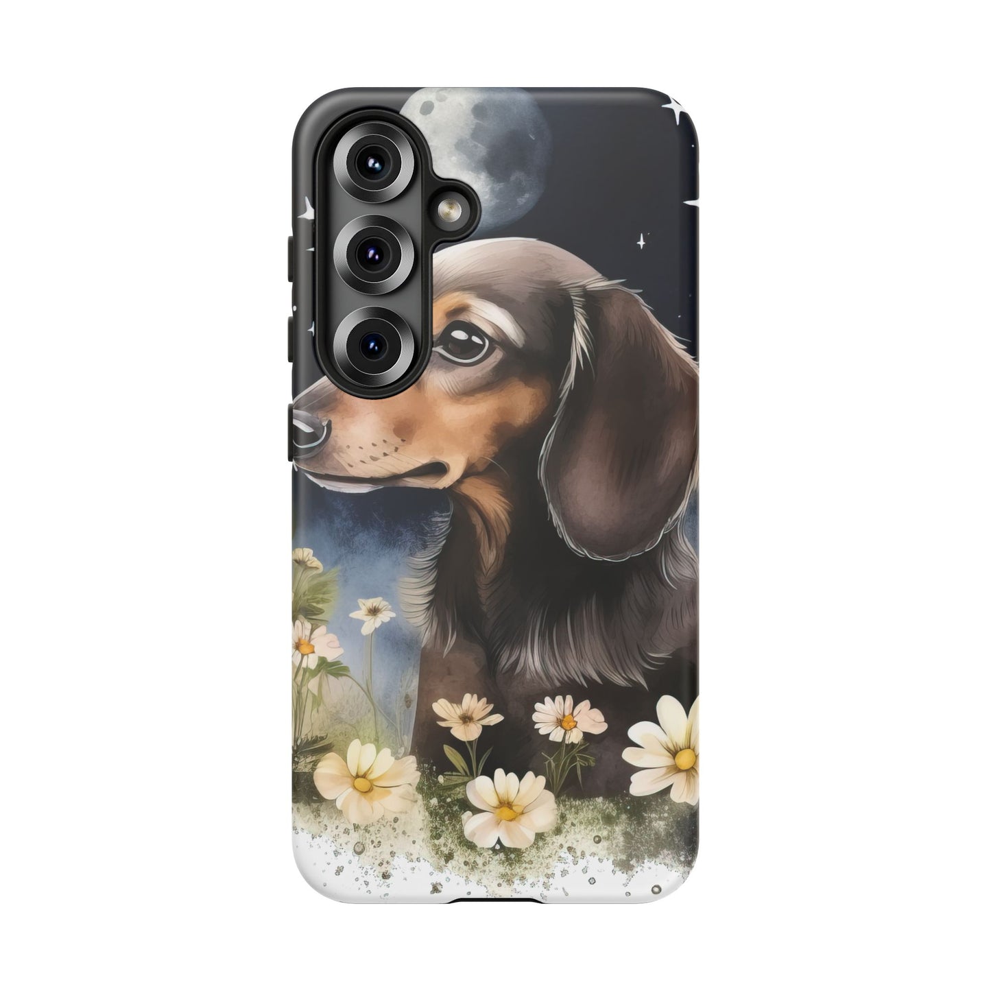 Vibrant Dachshund Moonlight Phone Case - Dog Apple Pixel Galaxy