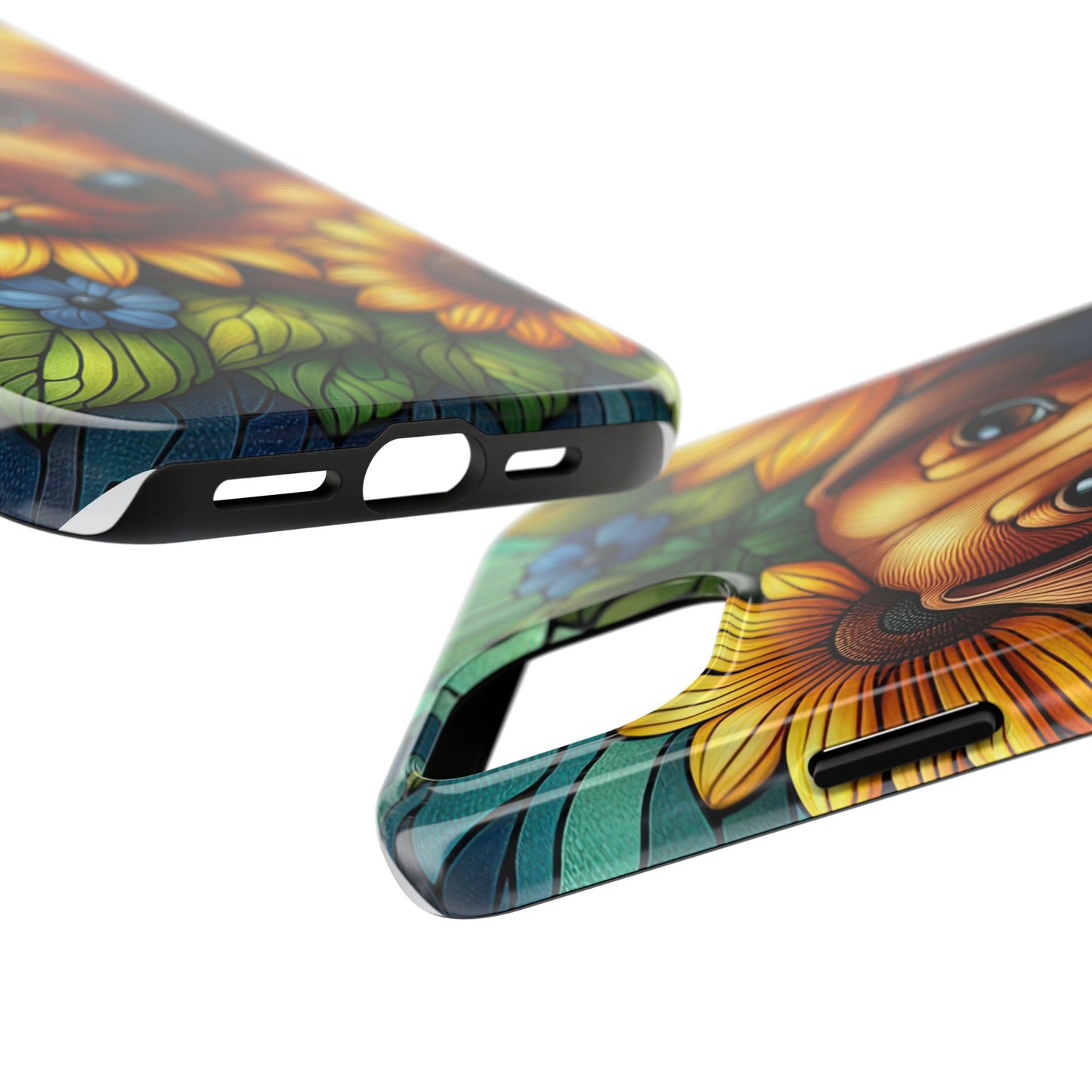 Cute Dachshund Phone Case Dog Lover Gift Tough Phone Cover Doxie Stained Glass