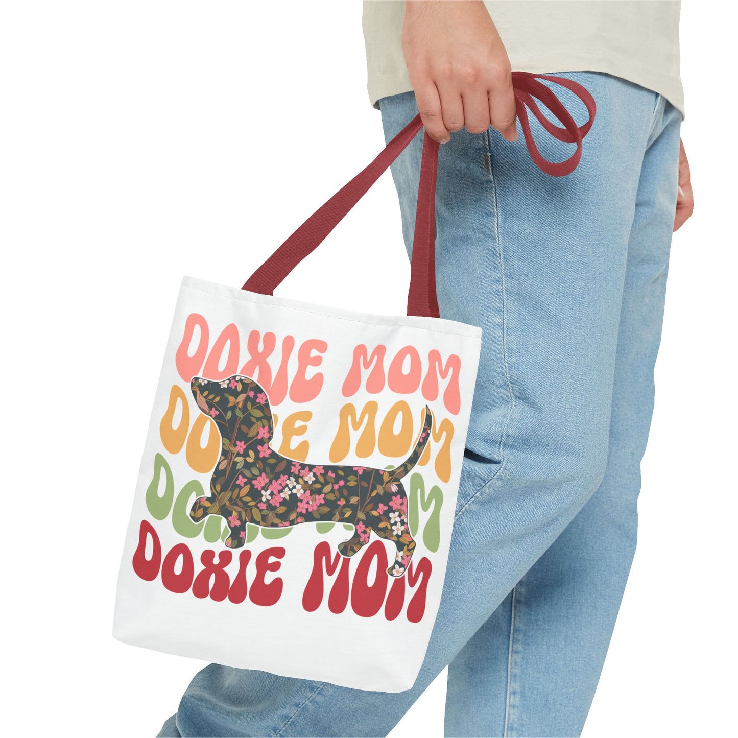 Black and Tan Dachshund Puppy Tote Bag Bright and Cheerful Weiner Doxie Patterned