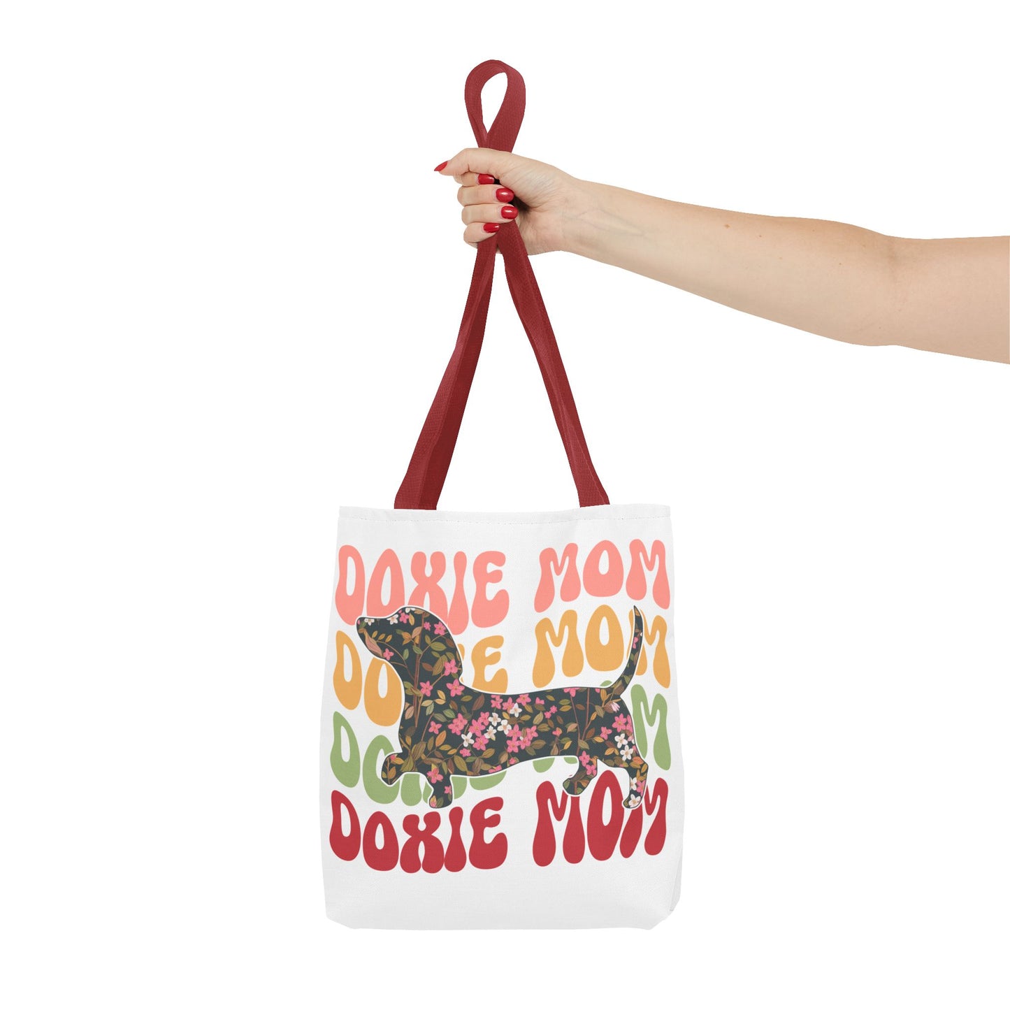 Black and Tan Dachshund Puppy Tote Bag Bright and Cheerful Weiner Doxie Patterned