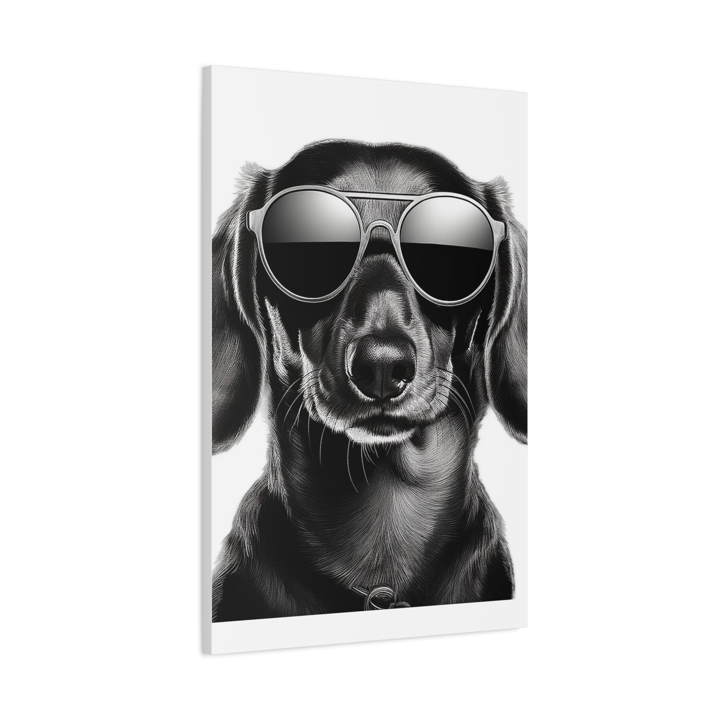 Stylish Dog Canvas Wall Art Dog Lover Gift Home Decor, Black and White Game Room