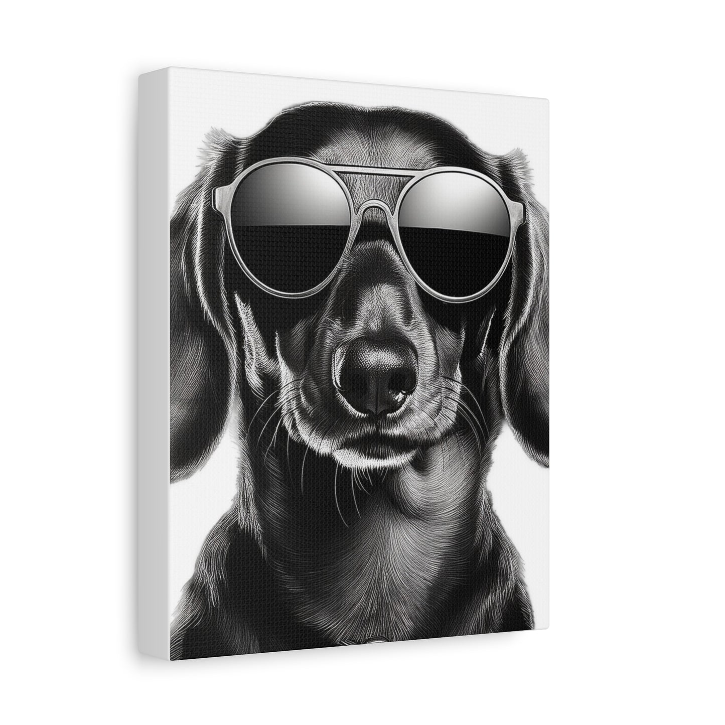 Stylish Dog Canvas Wall Art Dog Lover Gift Home Decor, Black and White Game Room