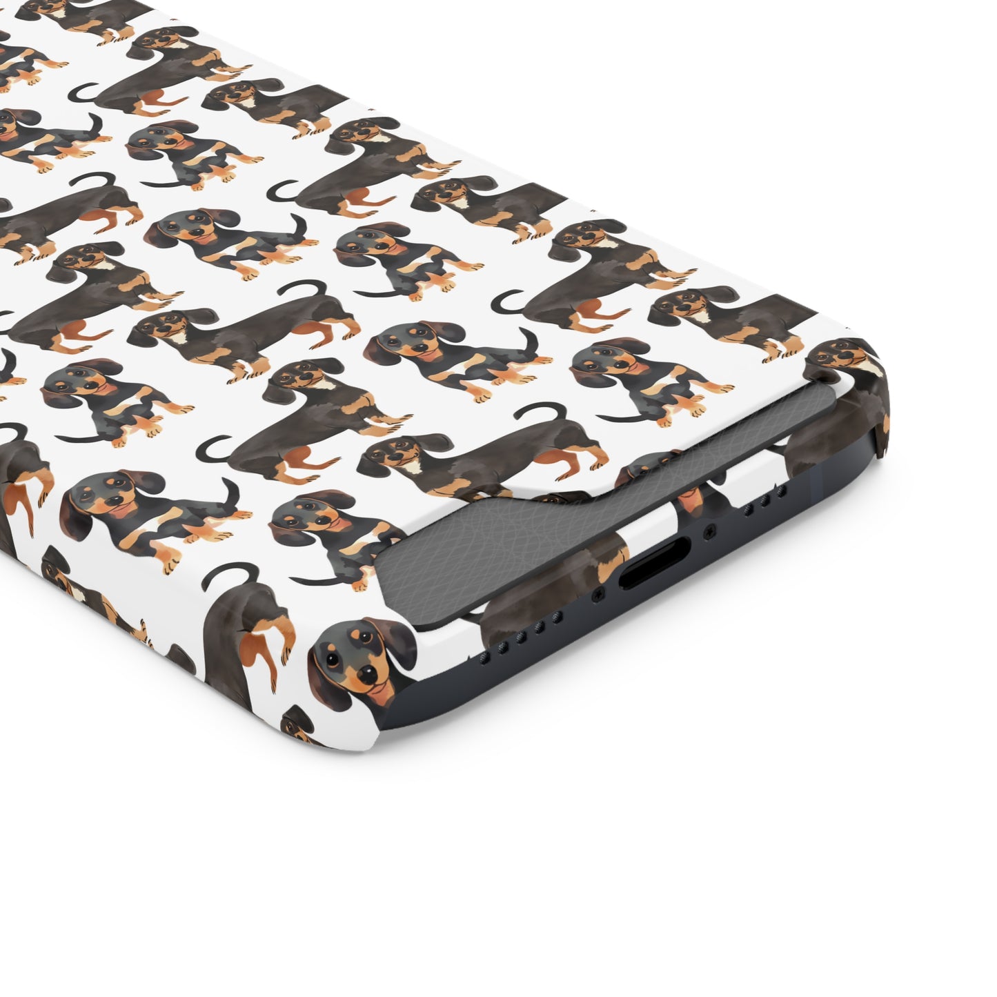Dachshund Phone Case, Trendy Wallet Case for Dog Lovers, Cute Card Holder Cover, Animal Print Accessory, Slim Protective