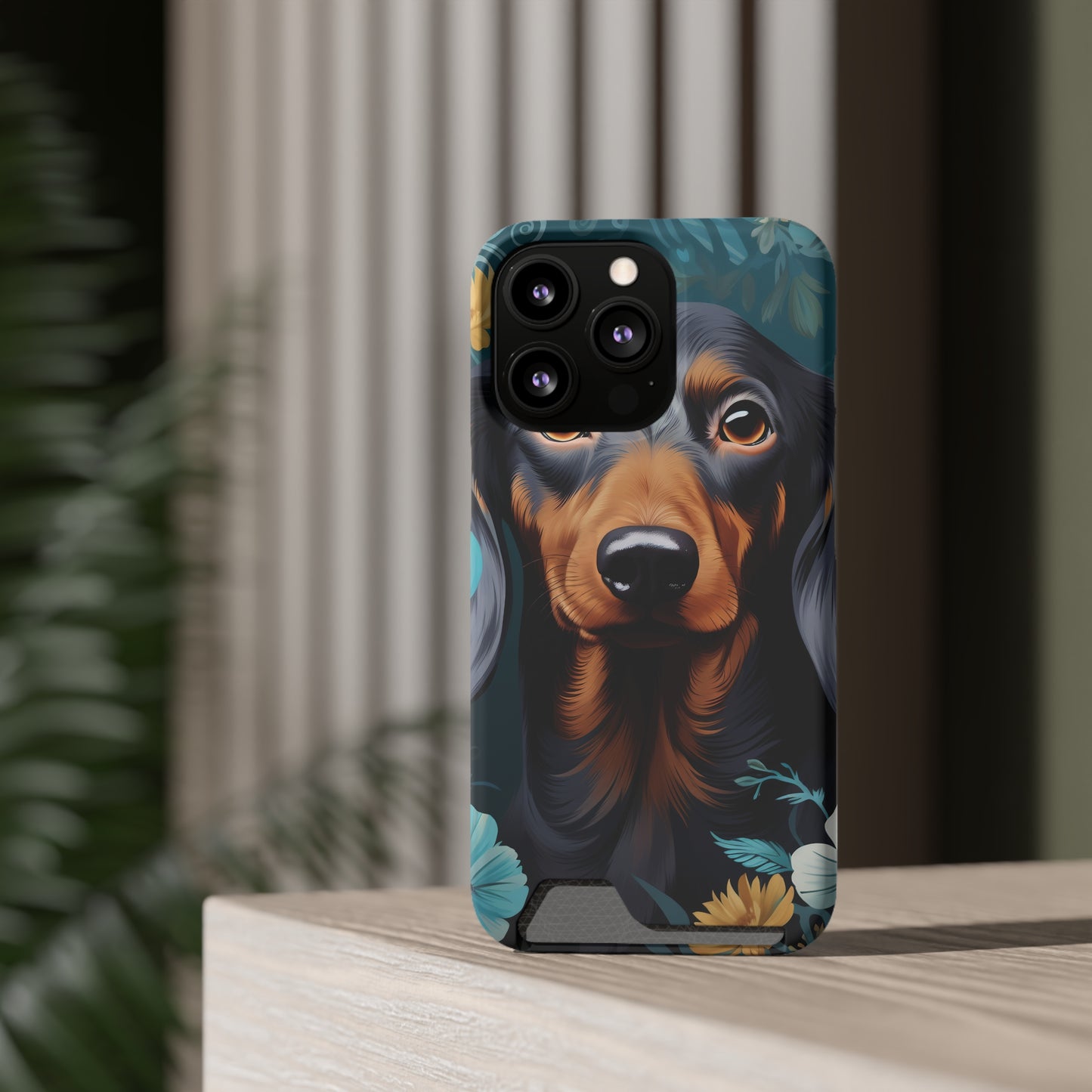 Dachshund Phone Case, Trendy Wallet Case for Dog Lovers, Cute Card Holder Cover